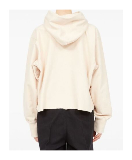 Maison Margiela Logo-embroidered Cotton Hoodie In White