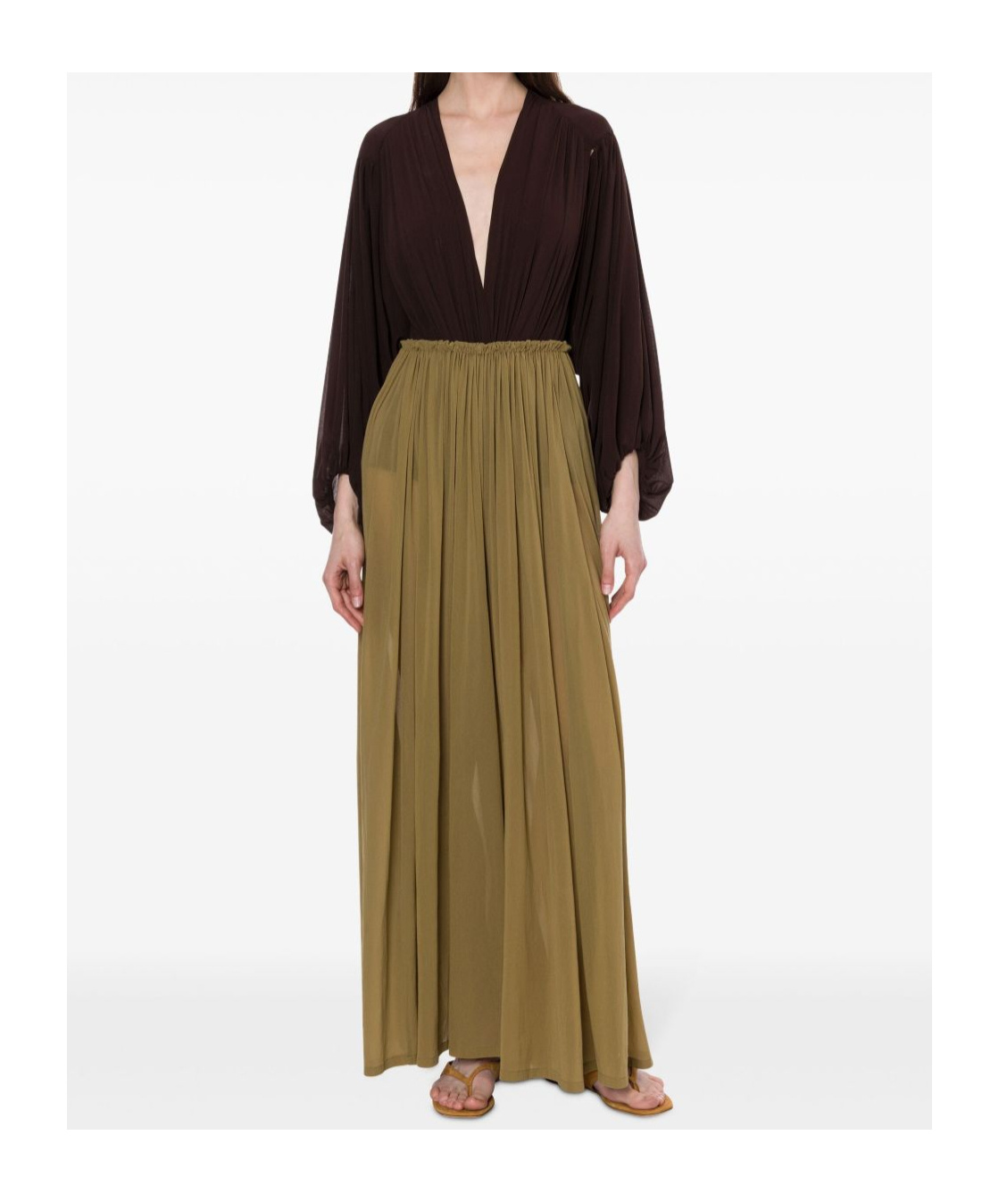 Philosophy Di Lorenzo Serafini Deep V-neck Jumpsuit In Brown