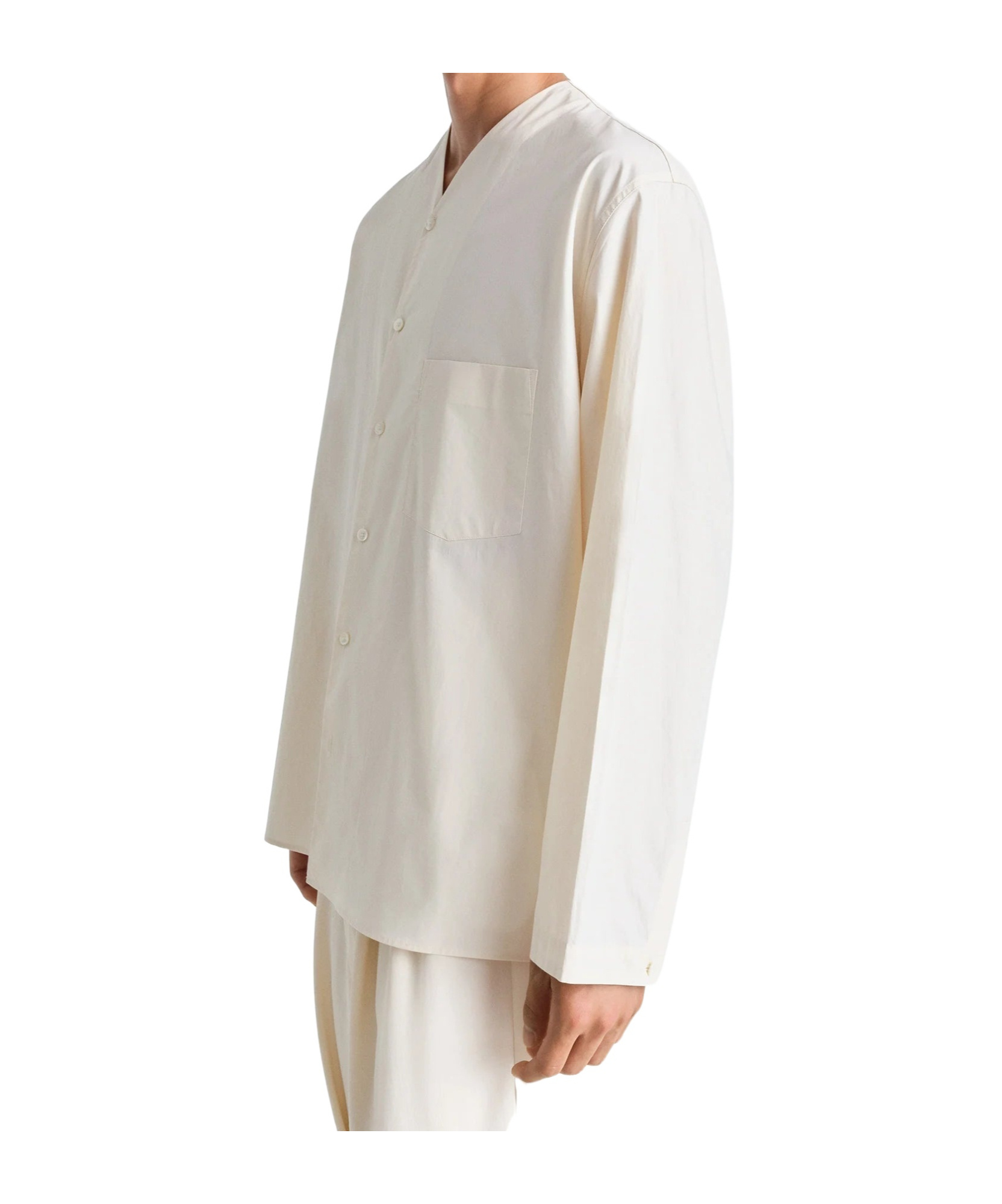 Lemaire Button-up Long-sleeve Shirt In Neutral