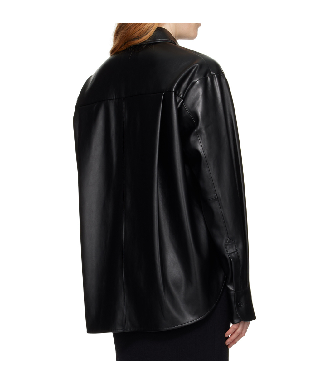 THE FRANKIE SHOP CHRISSIE FAUX-LEATHER SHIRT