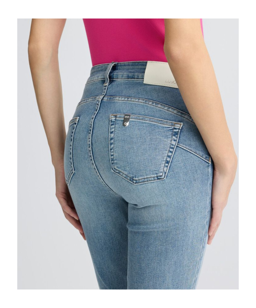 Liu •jo Liu Jo High-waisted Bootcut Jeans With Stonewash Finish In Blue
