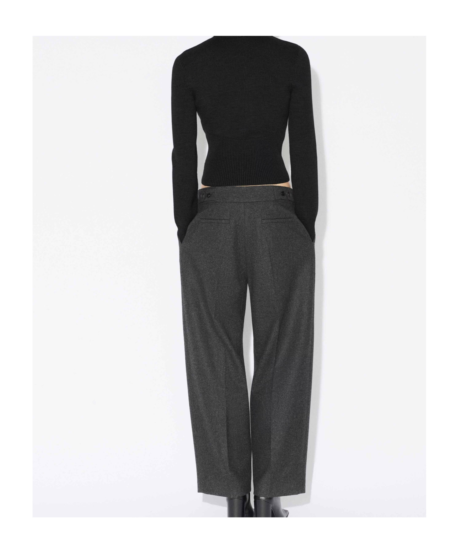 Alaïa Ribbed Sweater With Sculptural Hoodie Clothing In Black