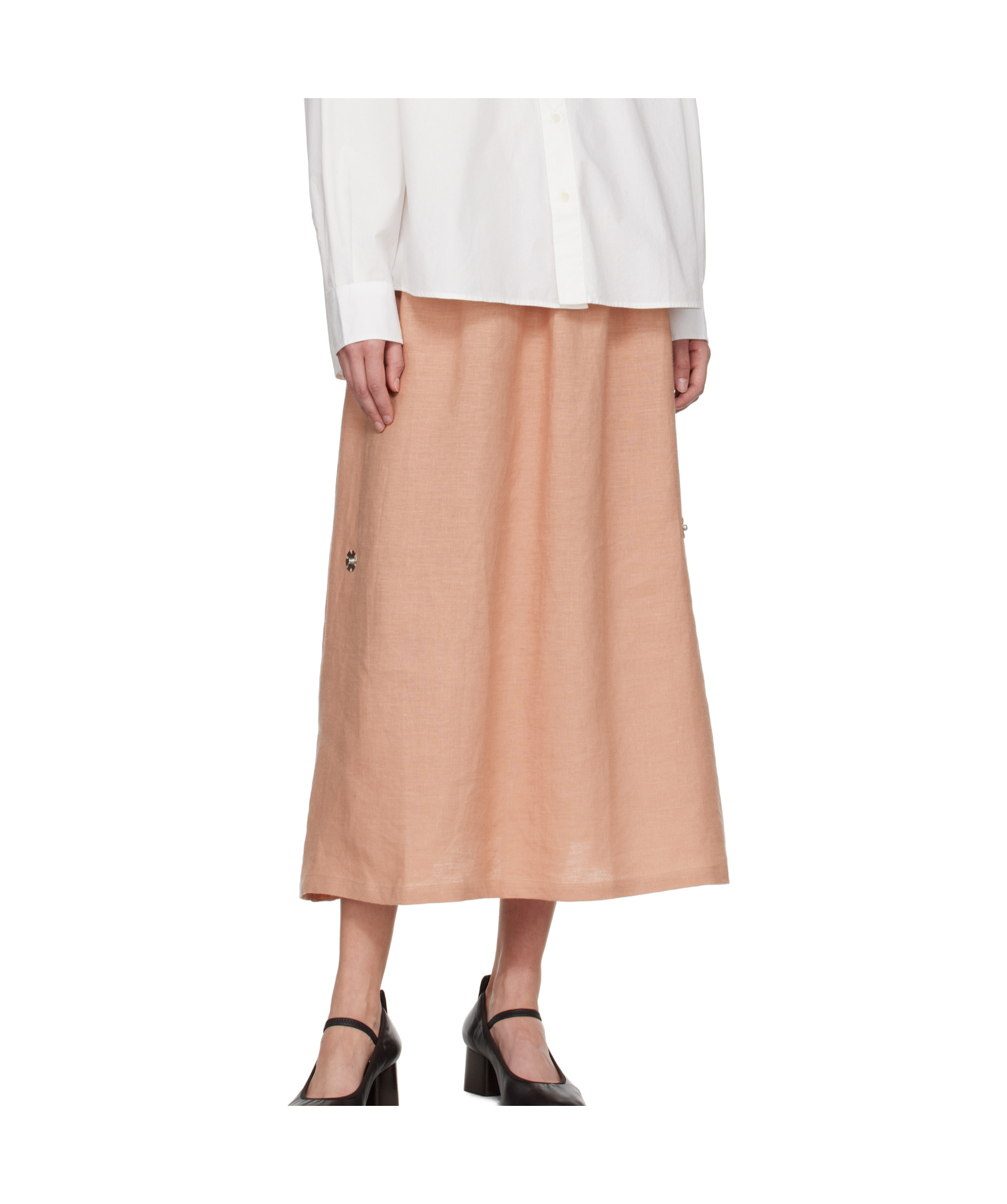 Baserange Pink Ponte Maxi Skirt In Nude