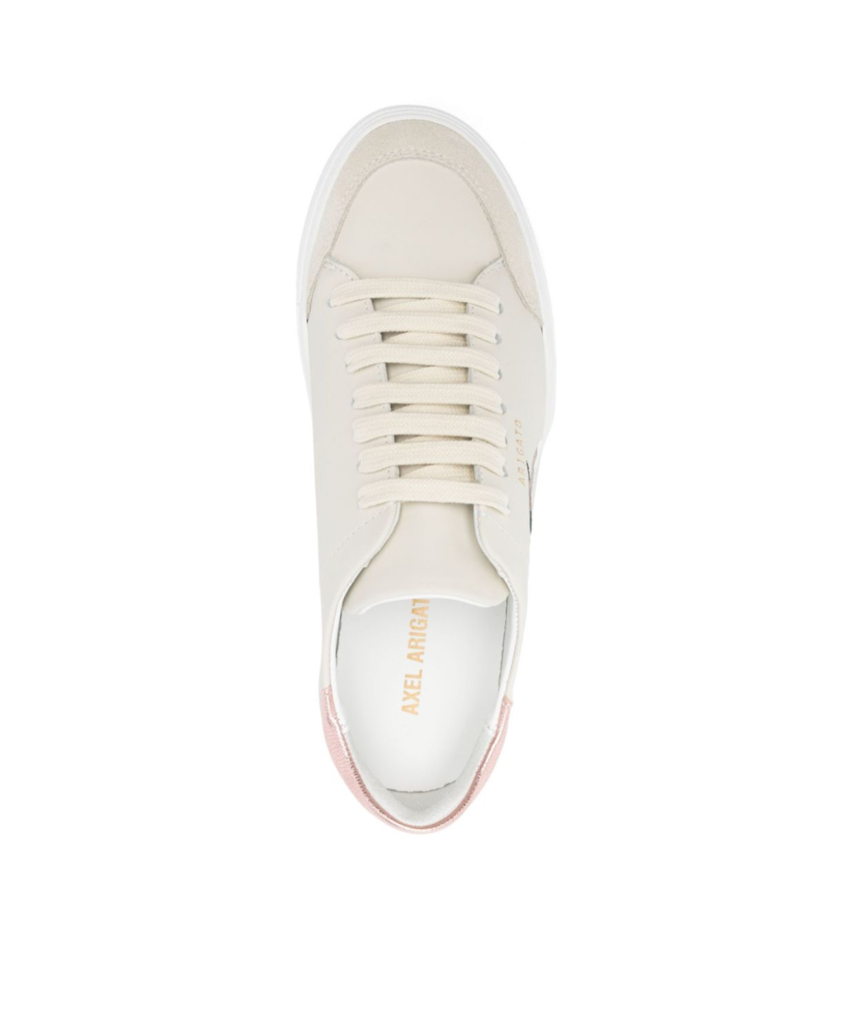 Axel Arigato Round Toe Leather Sneakers With Metallic Accent In White