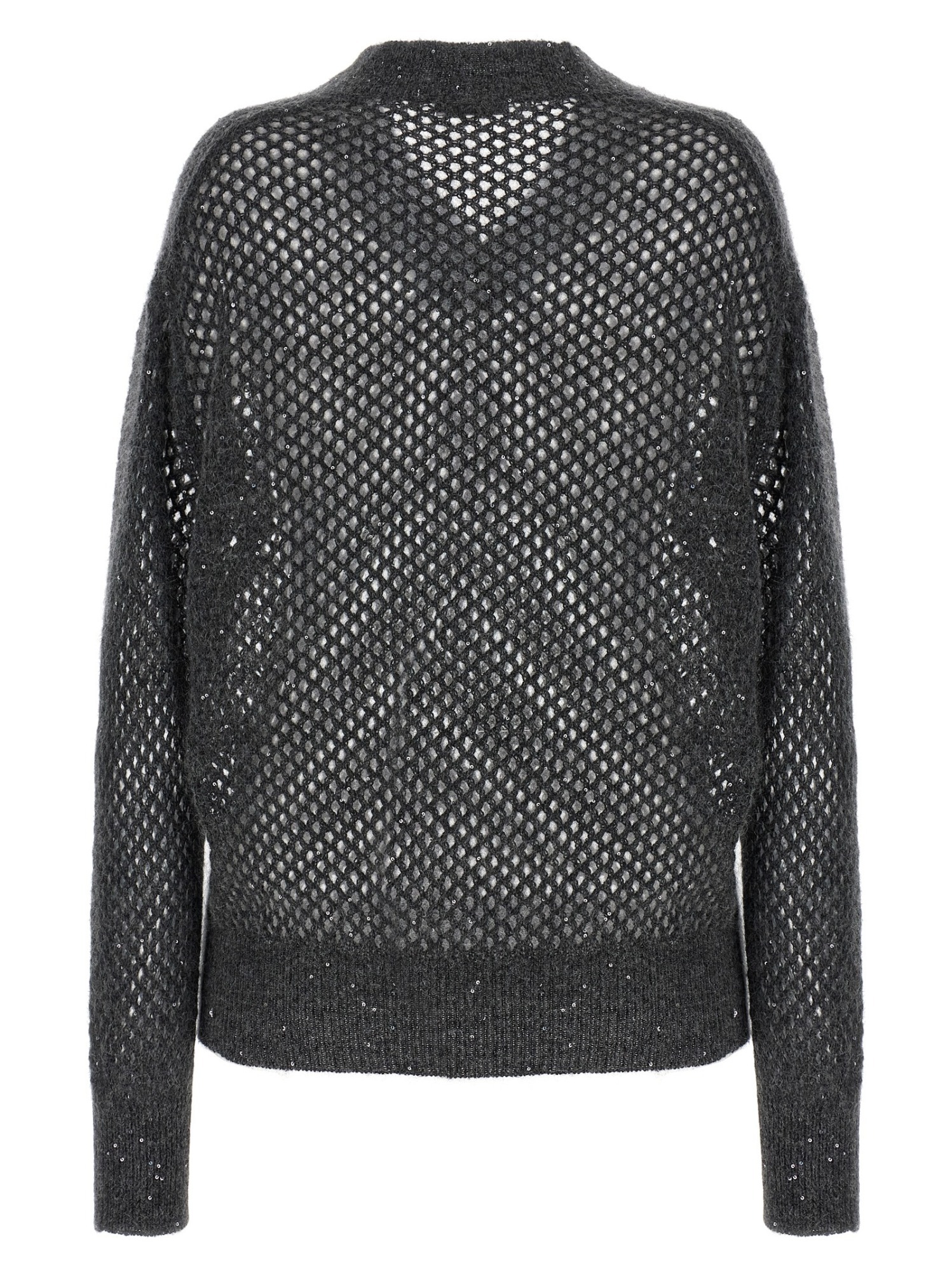 Brunello Cucinelli Rustic Dazzling Net Sweaters And Cardigans Gray