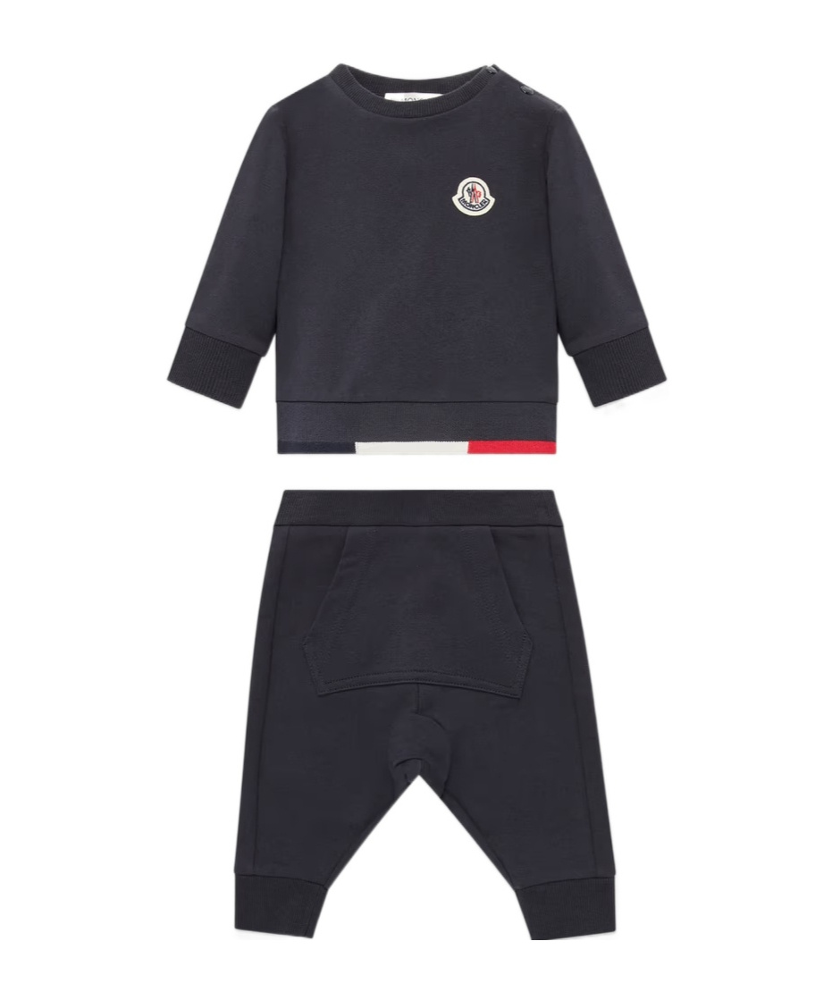 Moncler Long-sleeved Sweater Set In Blue