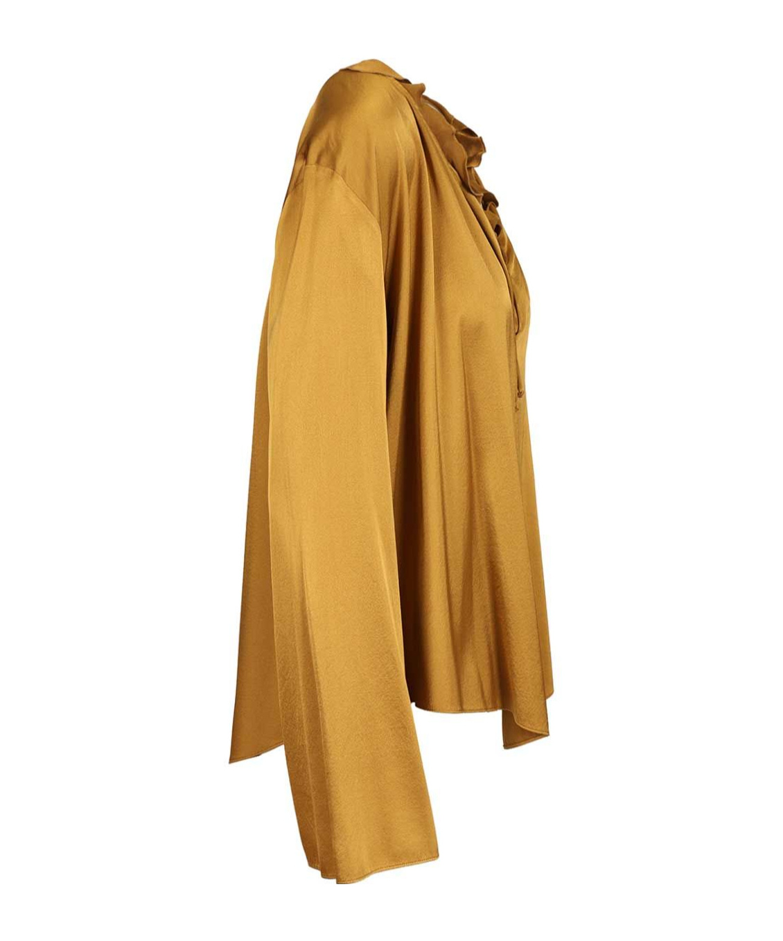 Forte Forte Soft Silk Blend Green Blouse In Gold