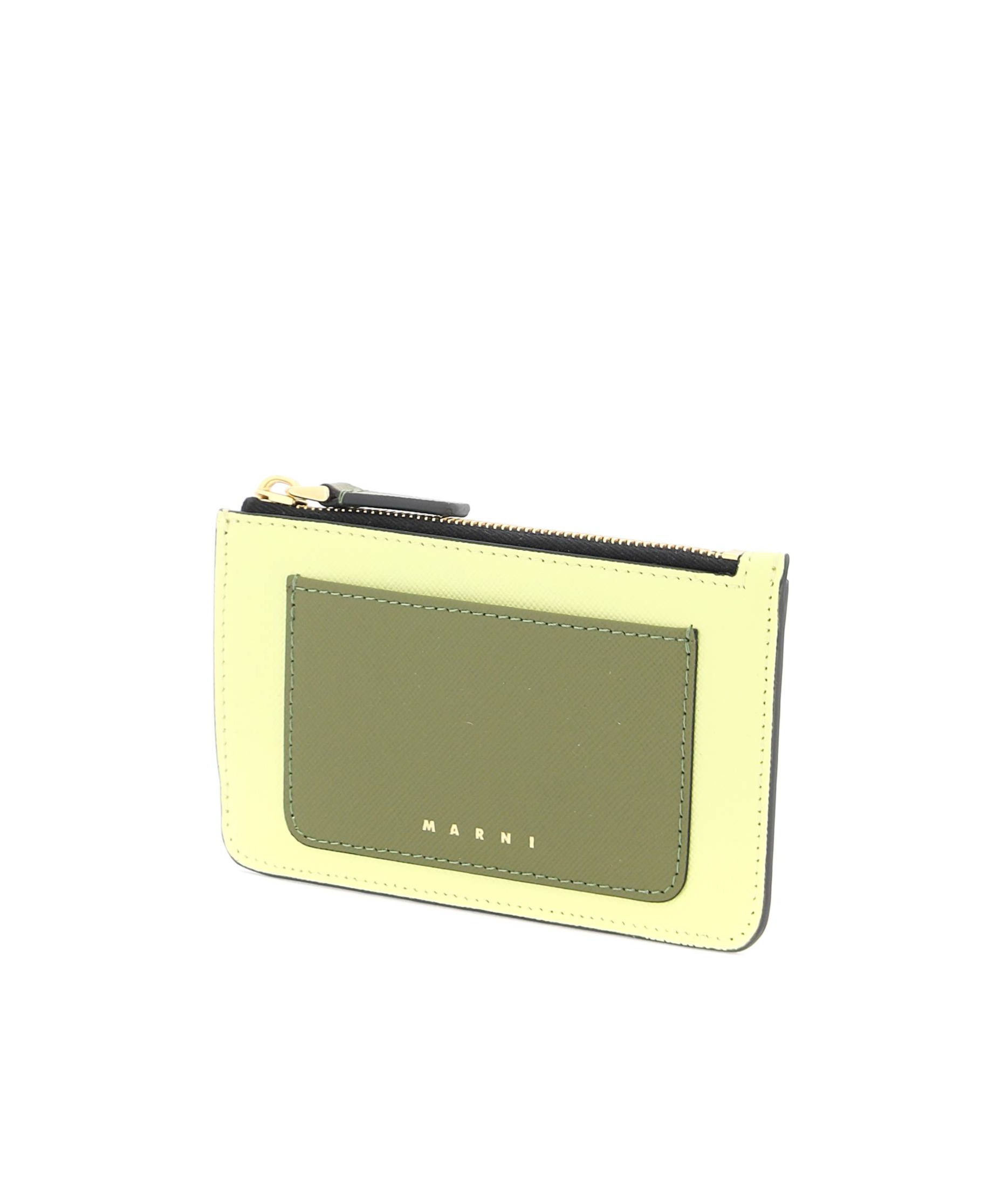 Marni Tricolor Zippered Cardholder In Yellow
