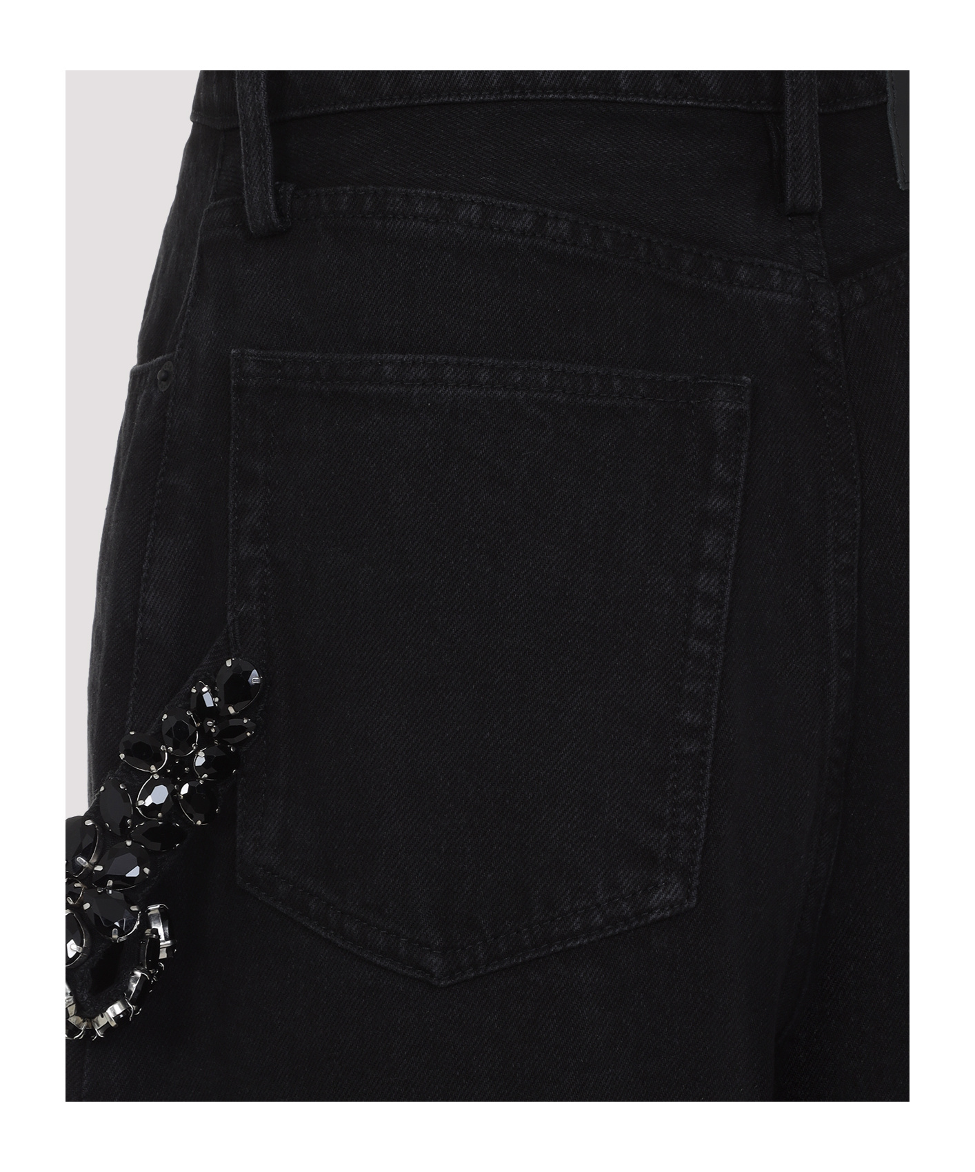 Shop Simone Rocha Embossed Patch Denim Trousers