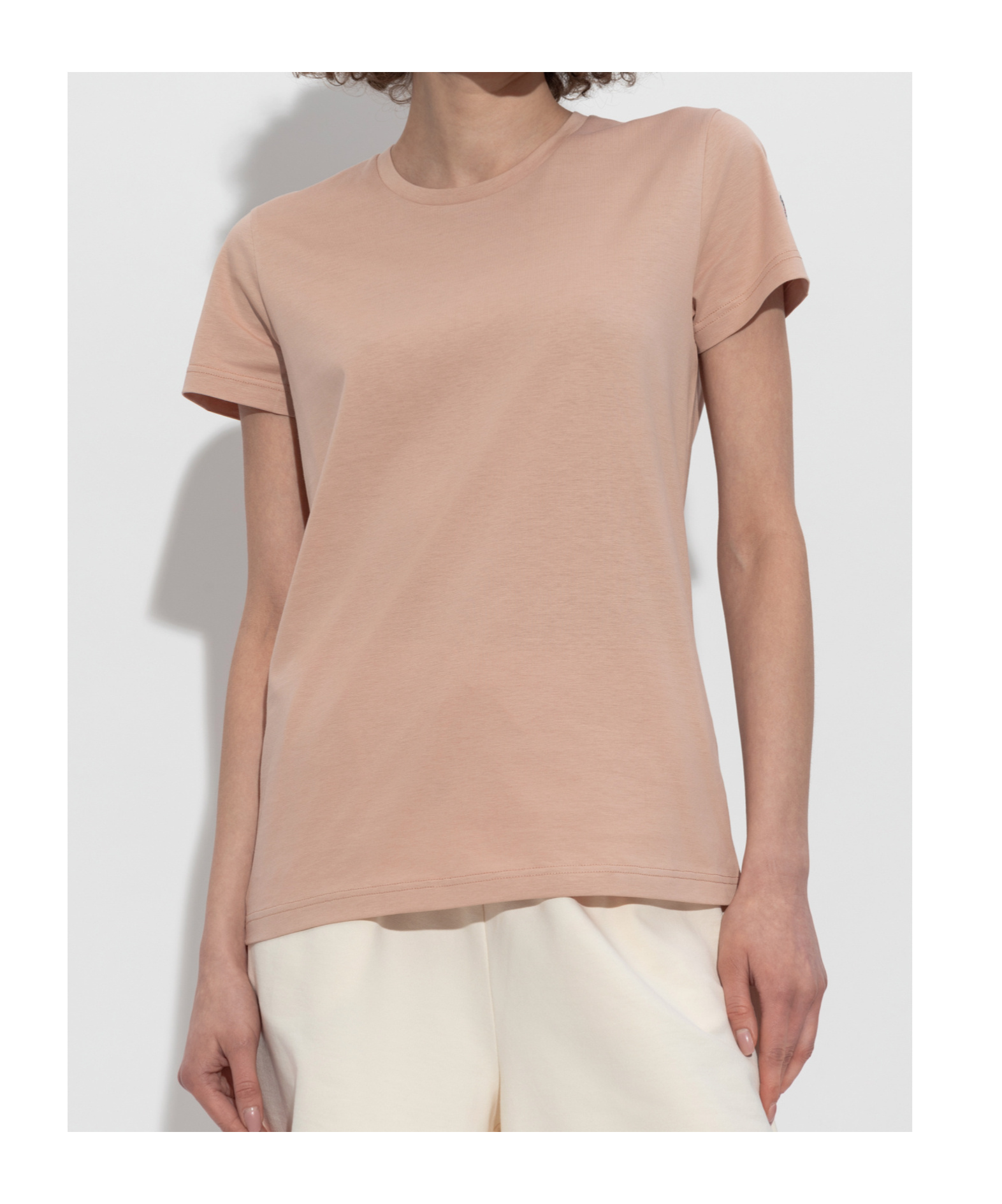 Moncler Crewneck Short-sleeved T-shirt In Nude