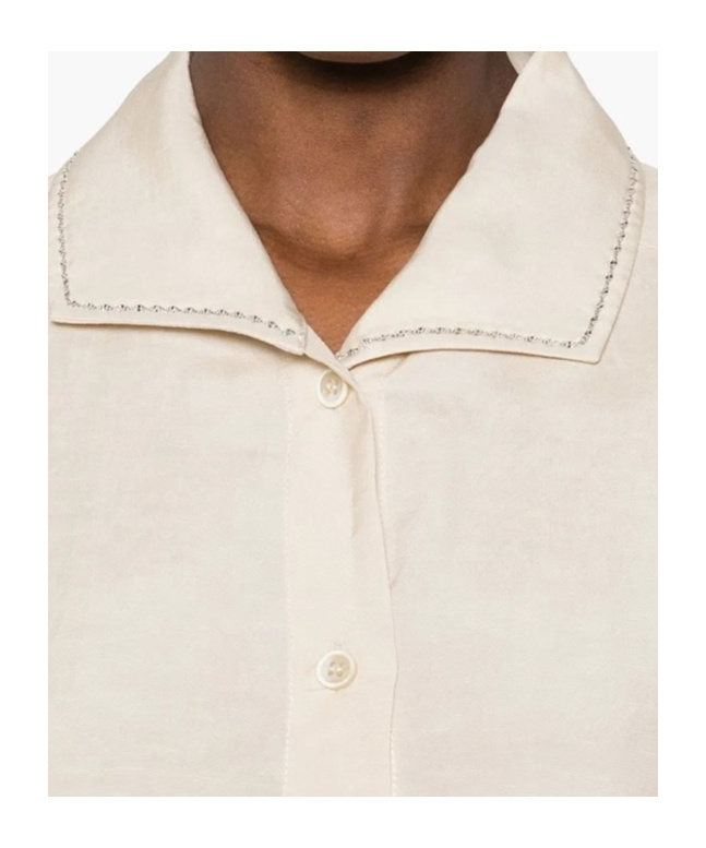 Fabiana Filippi Short Sleeve Dress In Neutral
