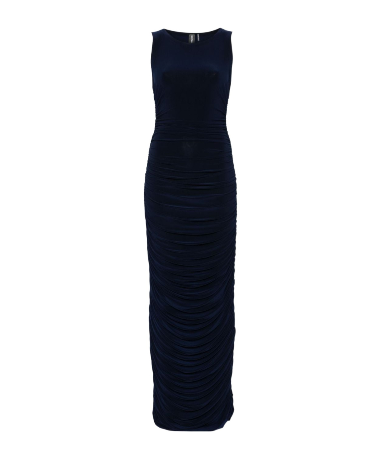 Norma Kamali Long Dress With Boat Neck And Ruched Detailing