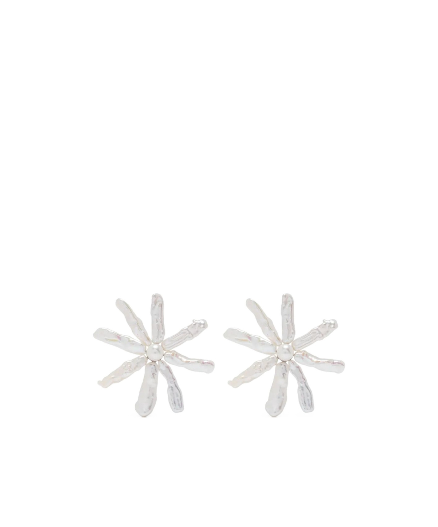Simone Rocha Embellished Flower Earrings In Metallic
