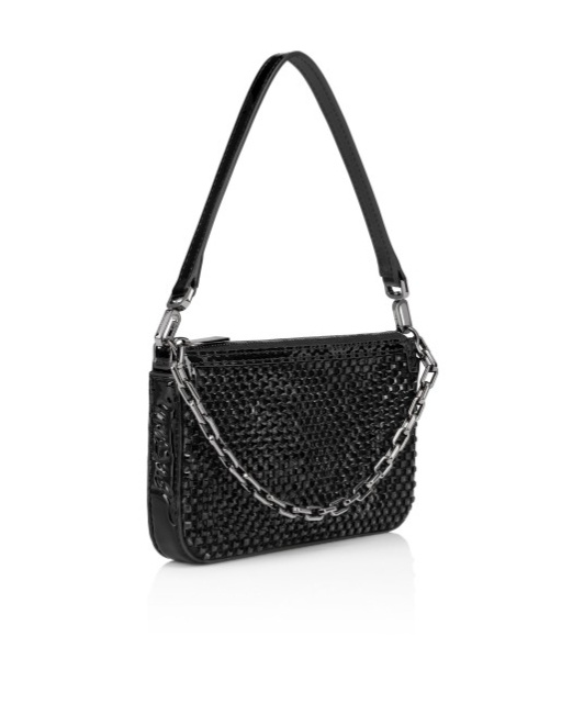 Shop Christian Louboutin Zippered Shoulder Bag In Black
