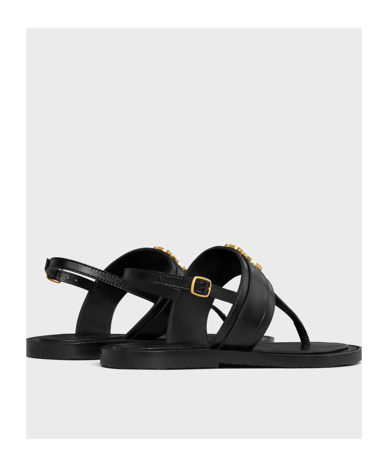 Celine Open-toed Flat Sandals In Black