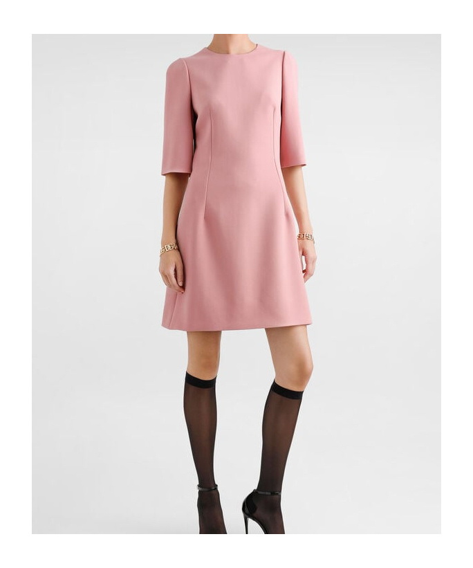 Dolce & Gabbana Wool Mini Dress In Pink