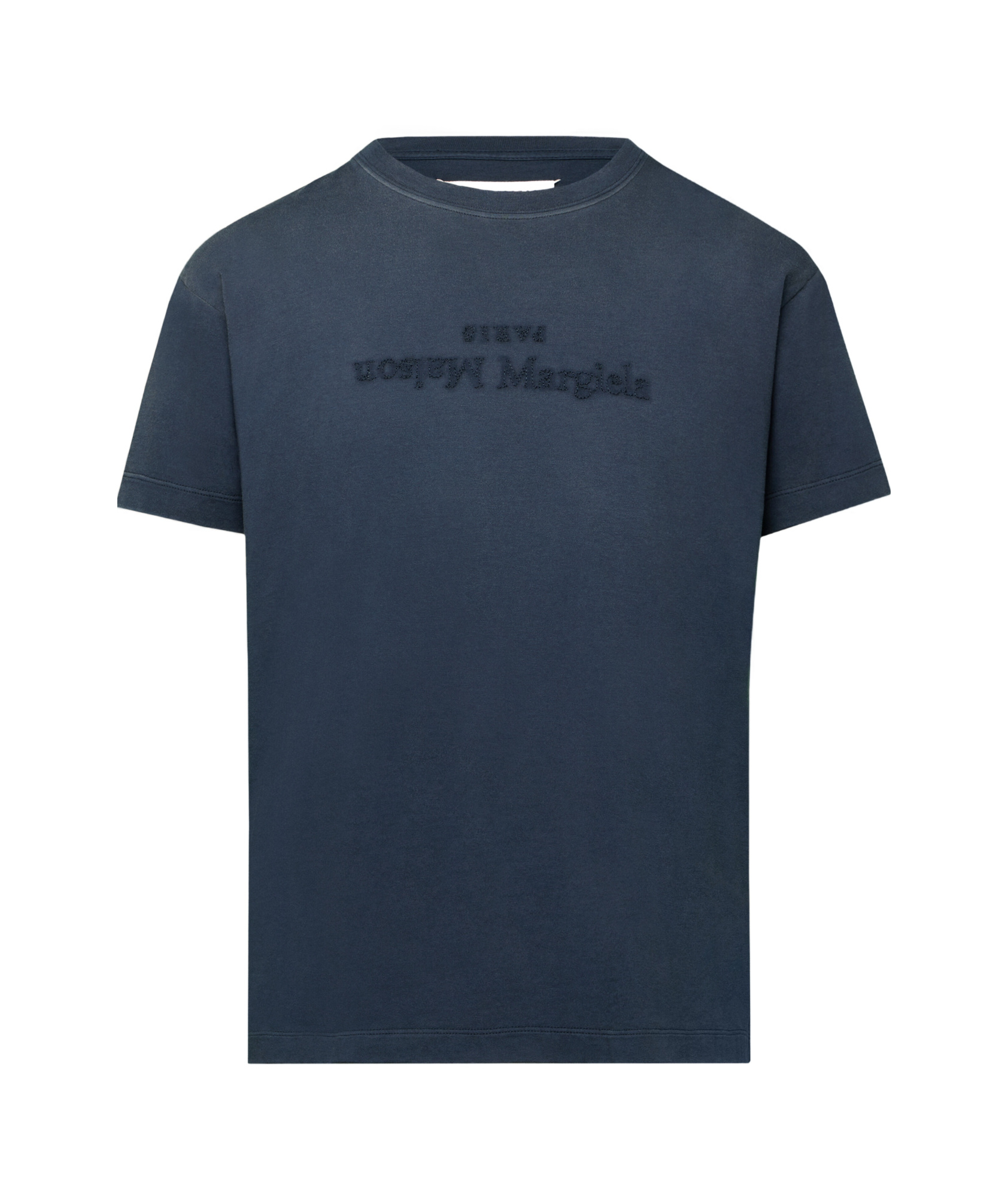 Maison Margiela Reverse Logo Detailed Crewneck T In Blue
