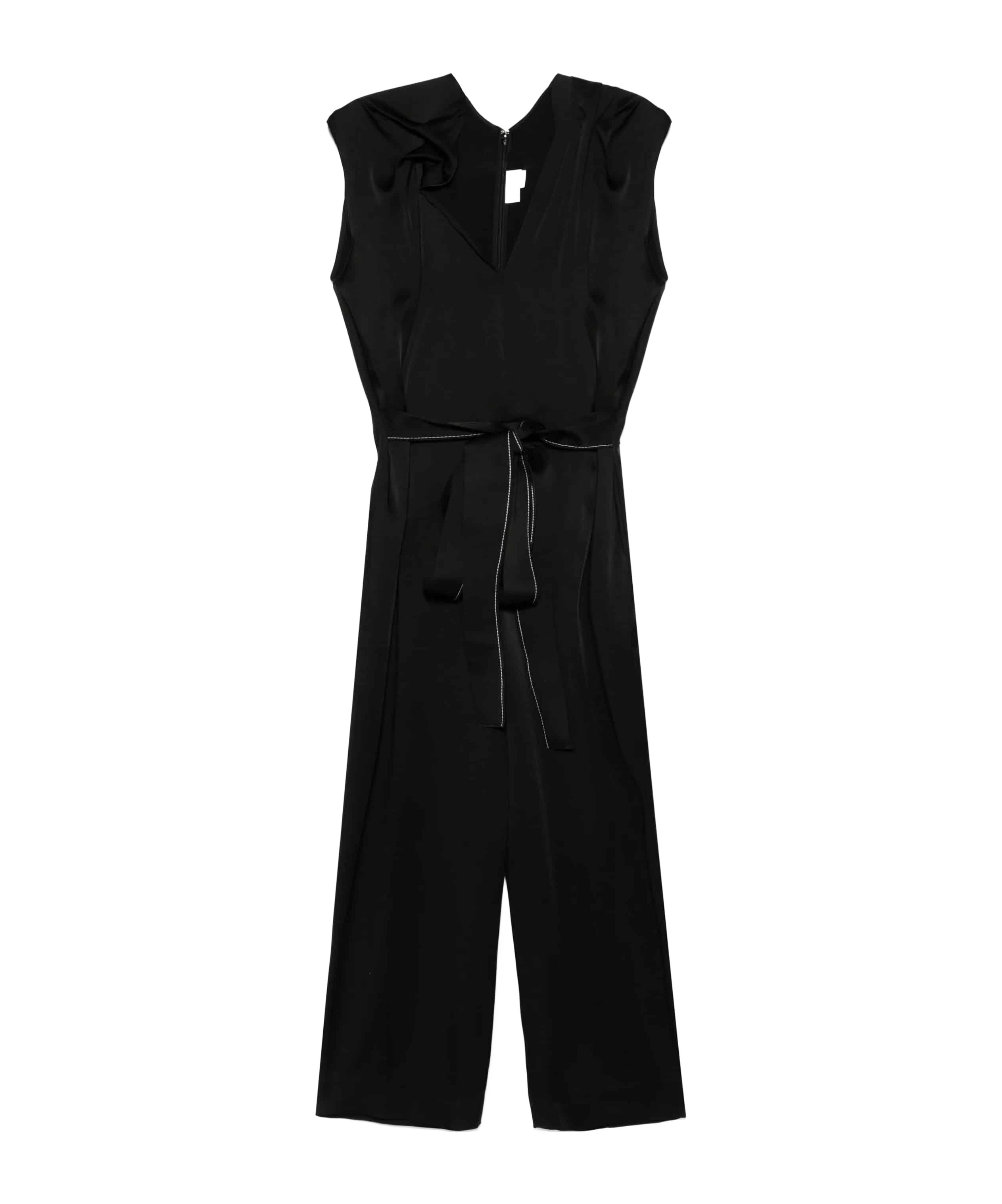Shop Victoria Beckham Draped Jumpsuit In Black