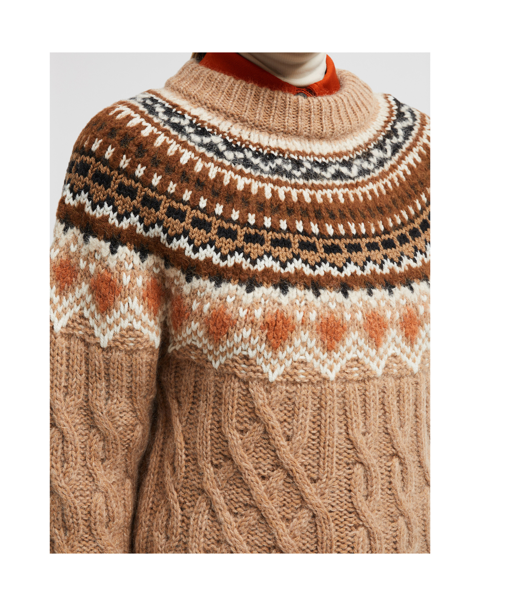 Moncler Crew Neck Sweater In Brown