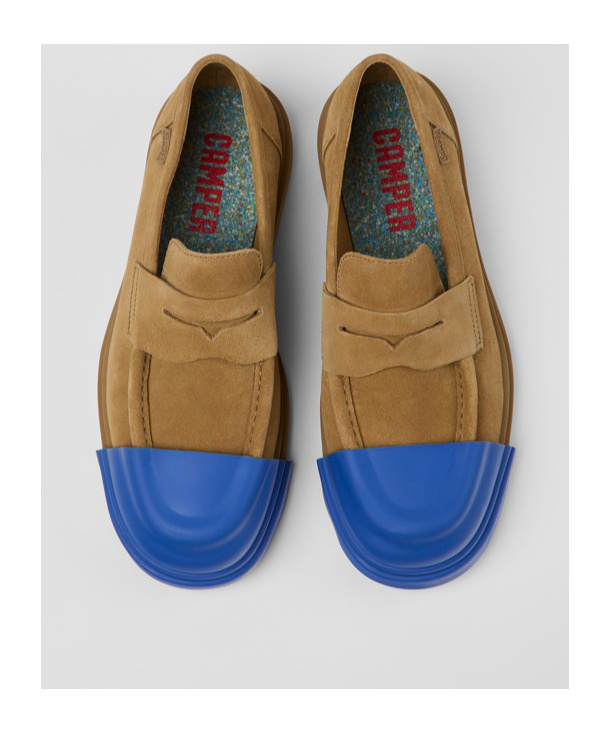 Camper Junction Suede Loafers In Brown