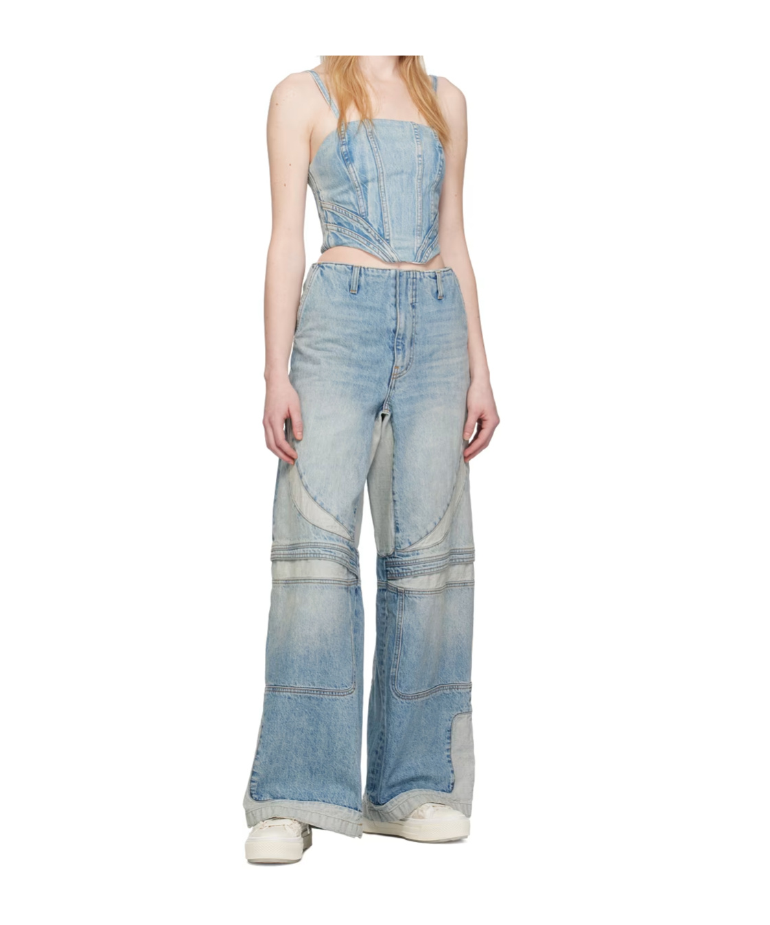 AMIRI BAGGY MX3 PANELED DENIM PANTS