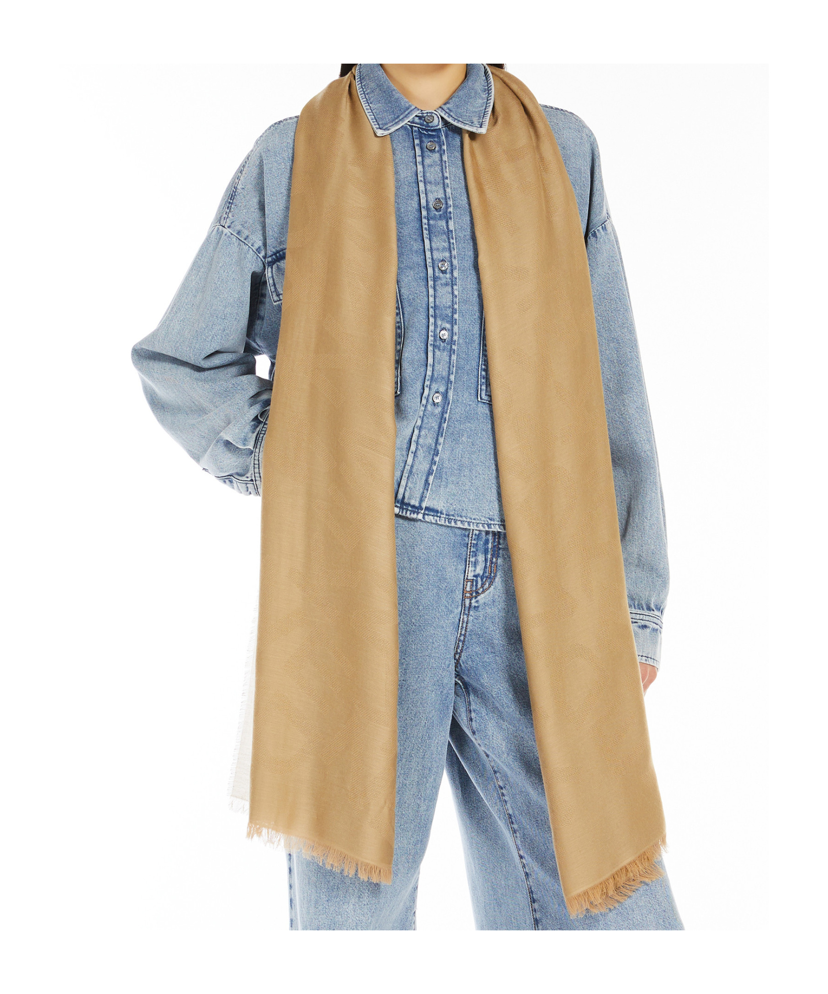 Weekend Max Mara Cashmere Scarf In Nude