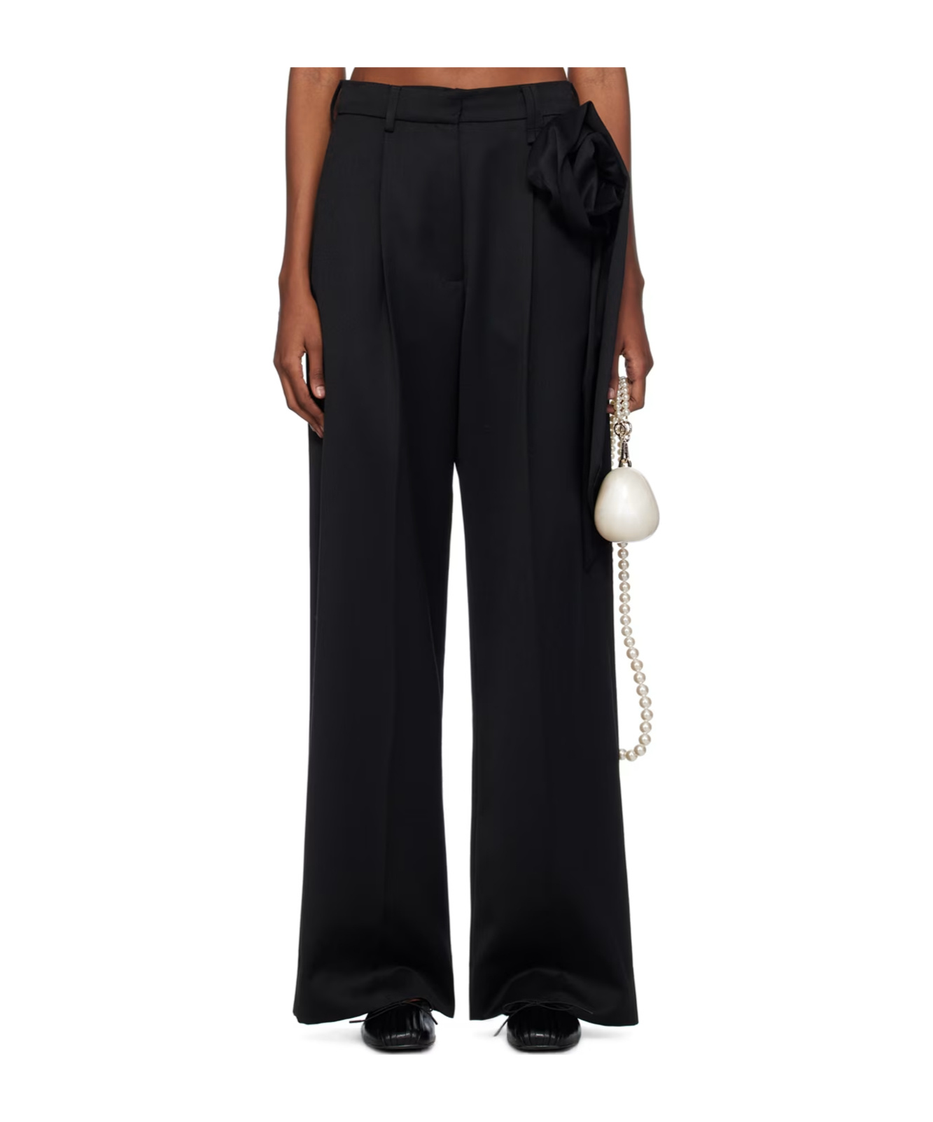 Simone Rocha High-waist Straight-leg Trousers In Black
