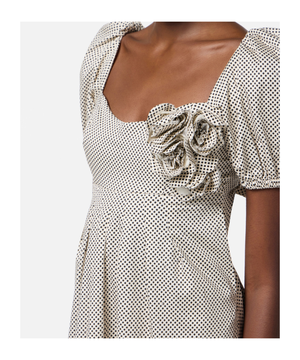 Elisabetta Franchi Polka Dot Print Dress In Nude