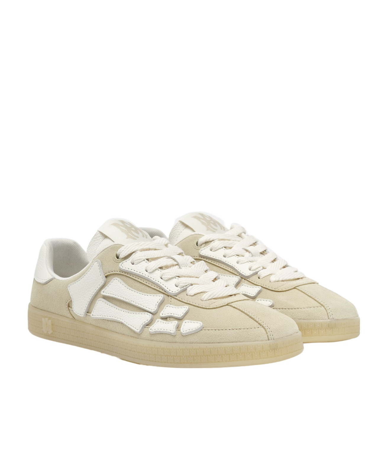 Amiri Pacific Bones Low-top Sneakers With Rubber Sole In Nude