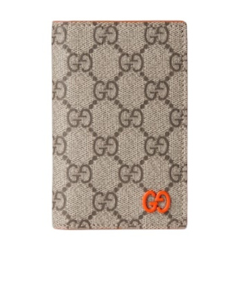 Gucci Orange Interior Gg Long Card Case In Brown
