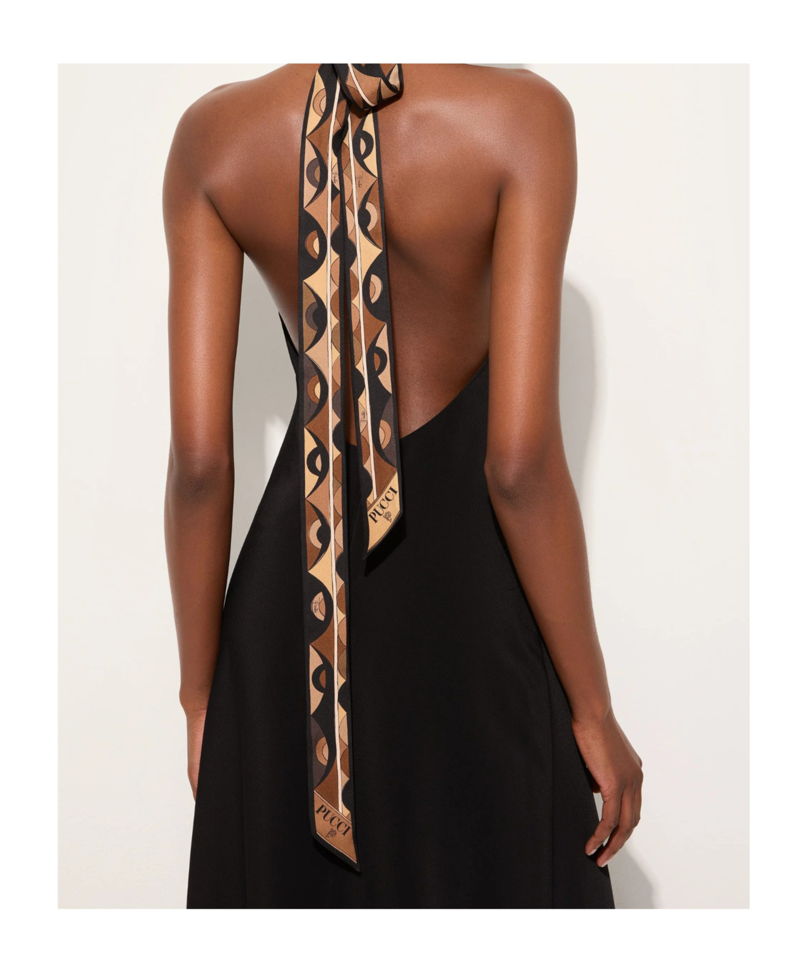 Pucci Long Dress With V-neck And Slit In Black