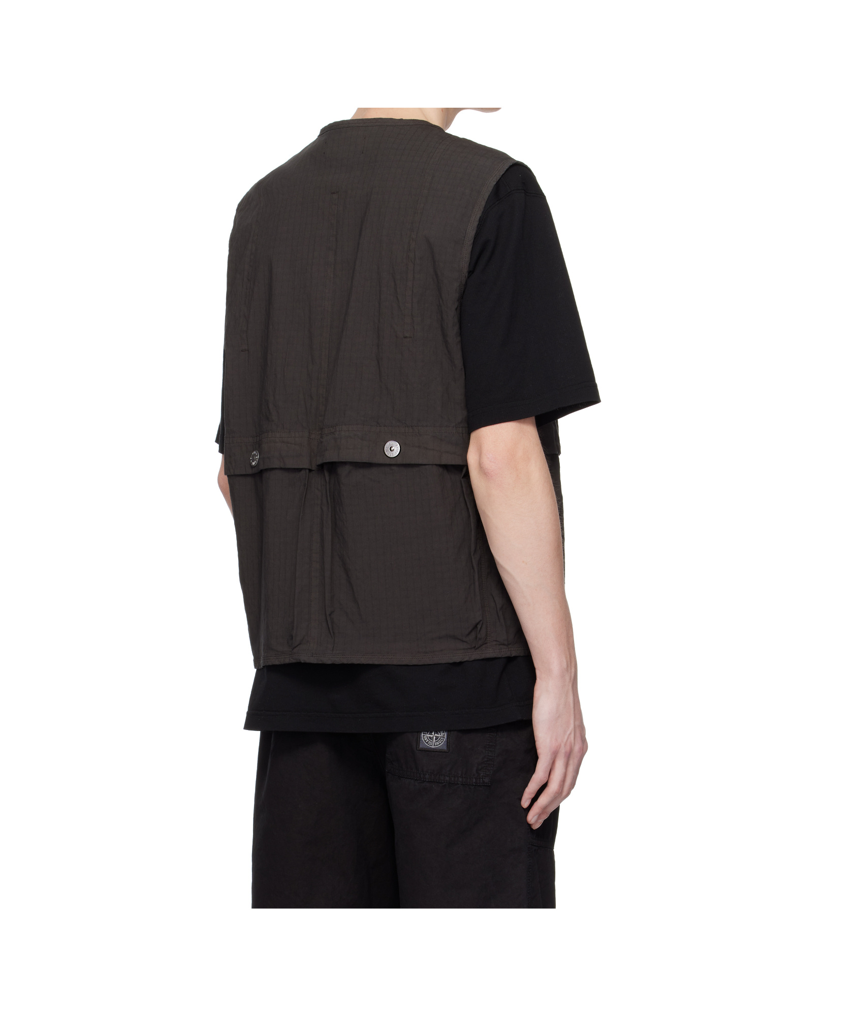 Shop Stone Island Compass-badge Gilet In Charcoal-grey