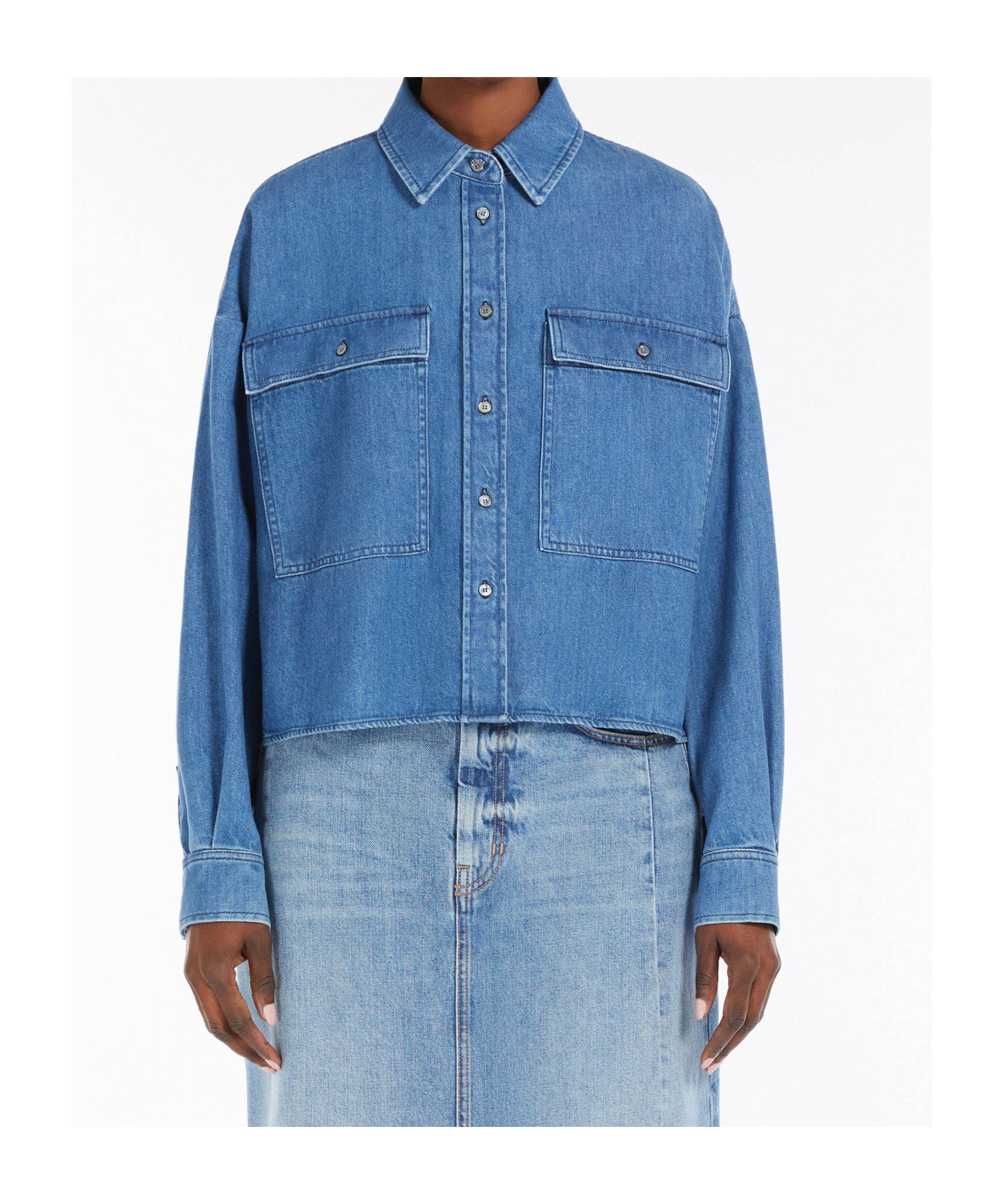 Weekend Max Mara Cotton Denim Shirt In Blue