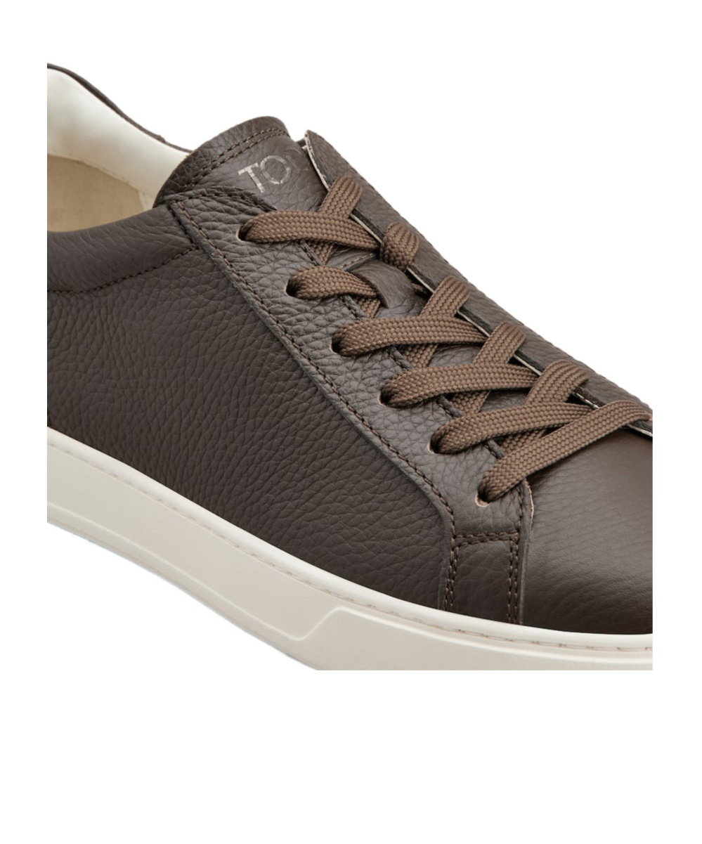 Tod's Allacciata Cassetta Leather Sneakers In Black