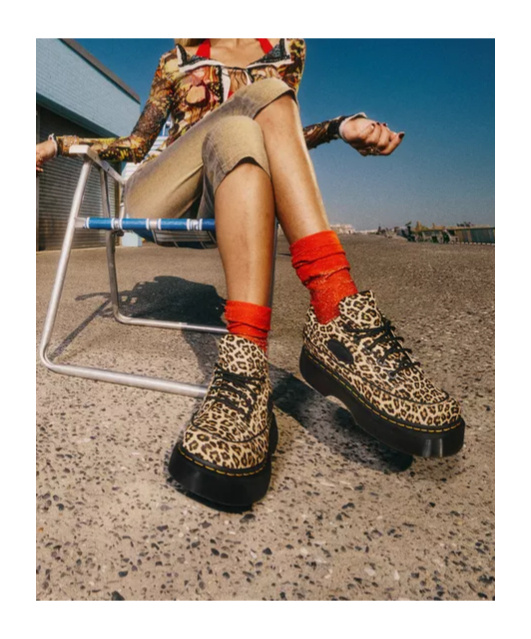 Shop Dr. Martens' 5-eye Leopard Shoes In Camel