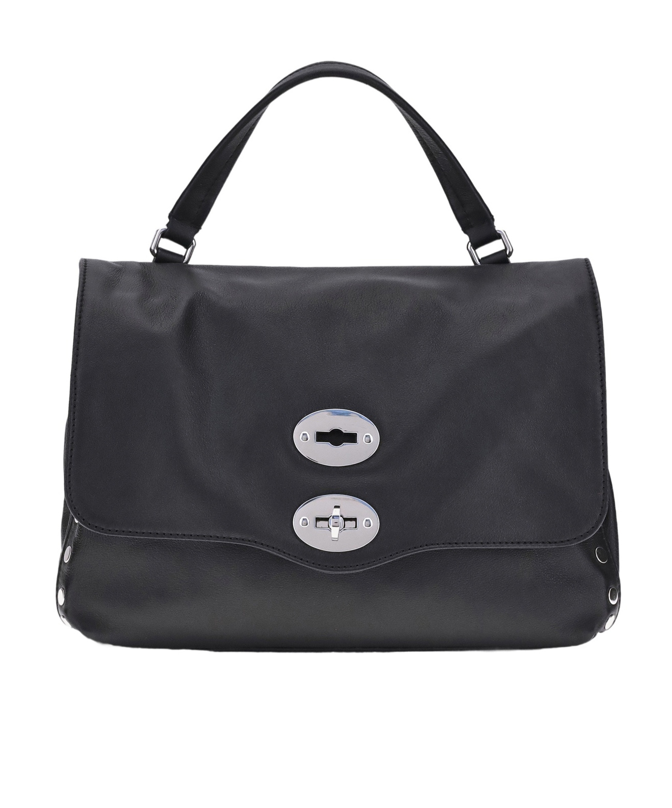 Zanellato Twist Hook Postina Saeta Small Shoulder Bag In Black