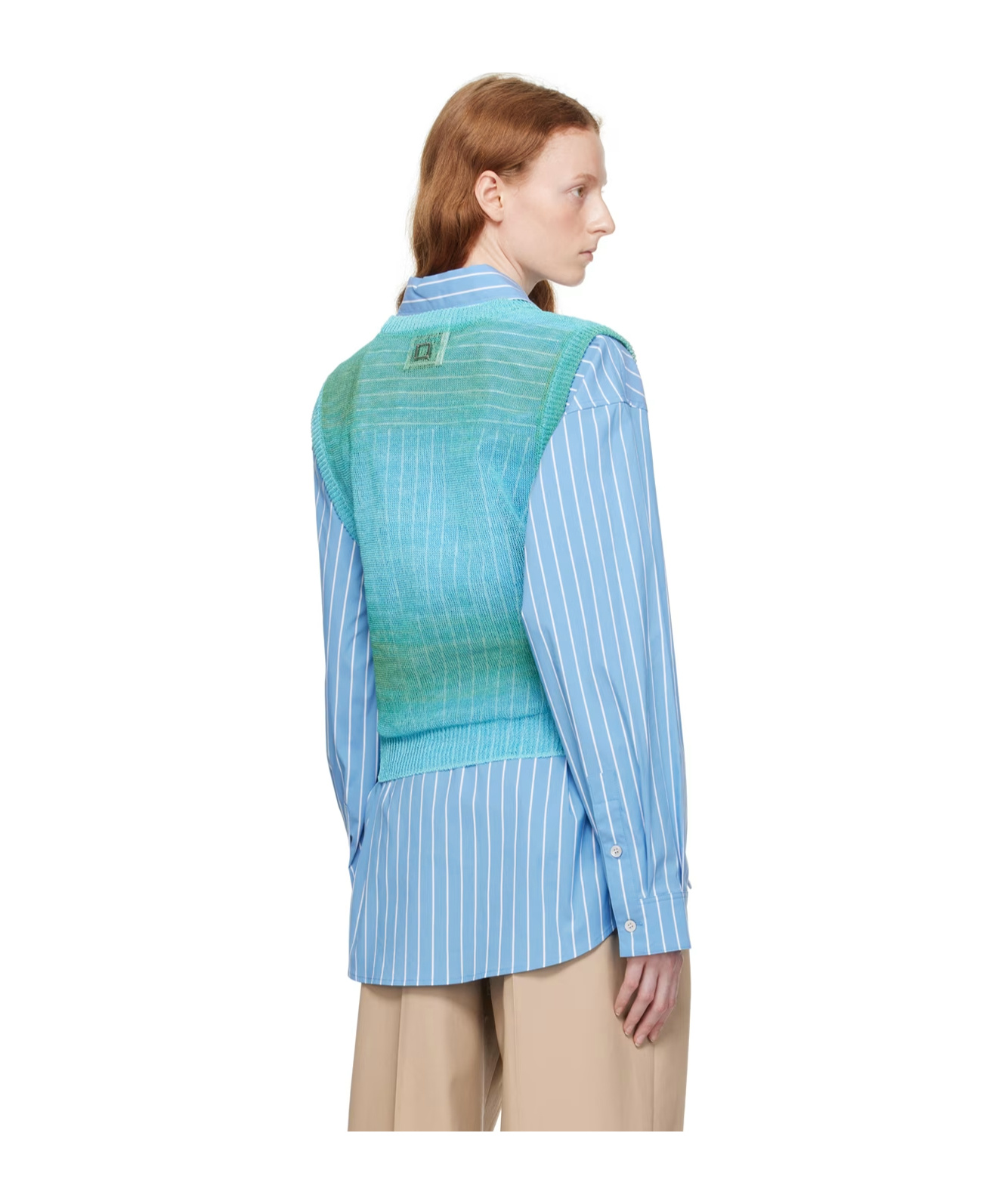 Wooyoungmi Graded Stripe Pattern Knitted Vest In Black