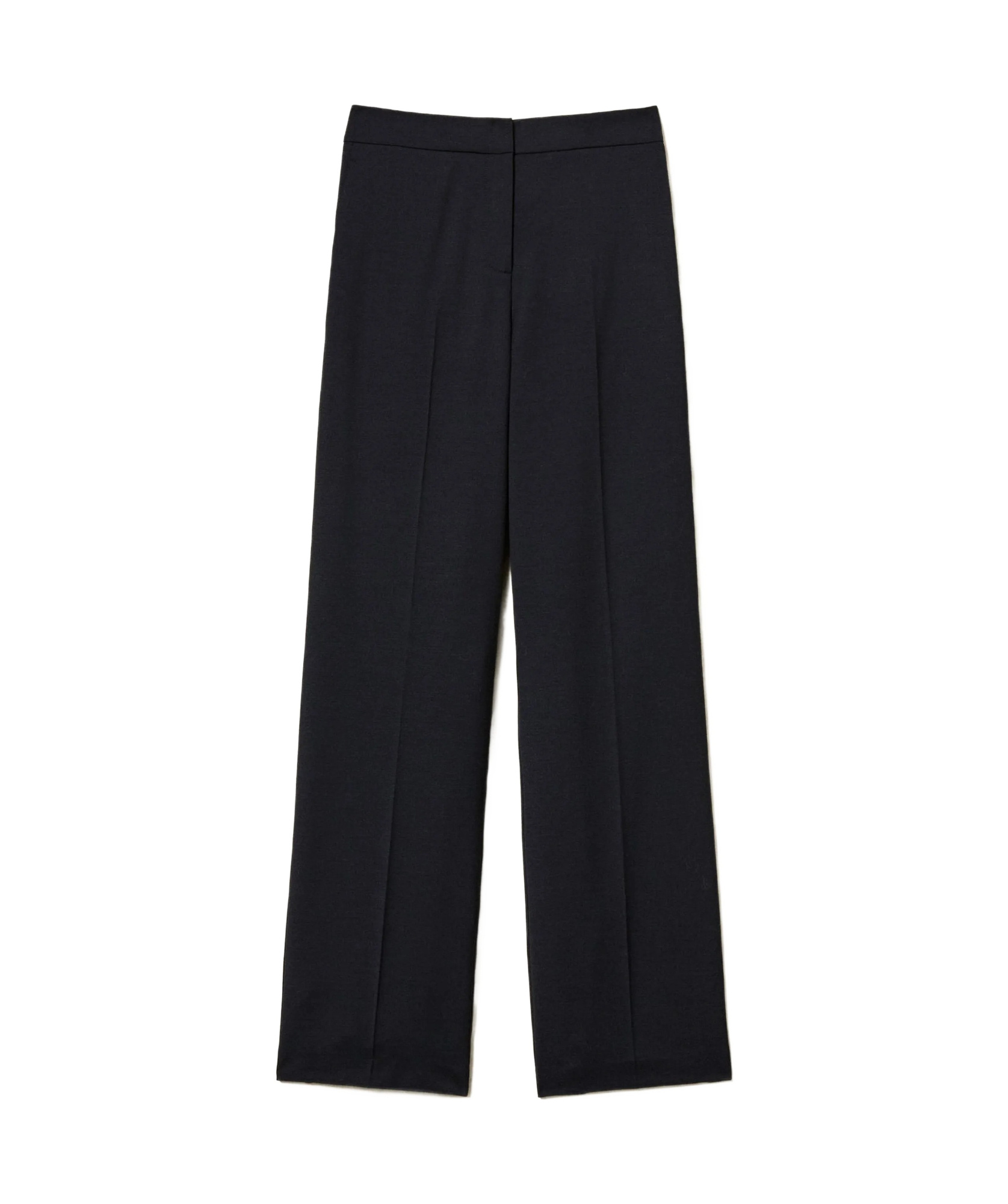 Twinset Wide-leg Side-pocket Trousers In Black
