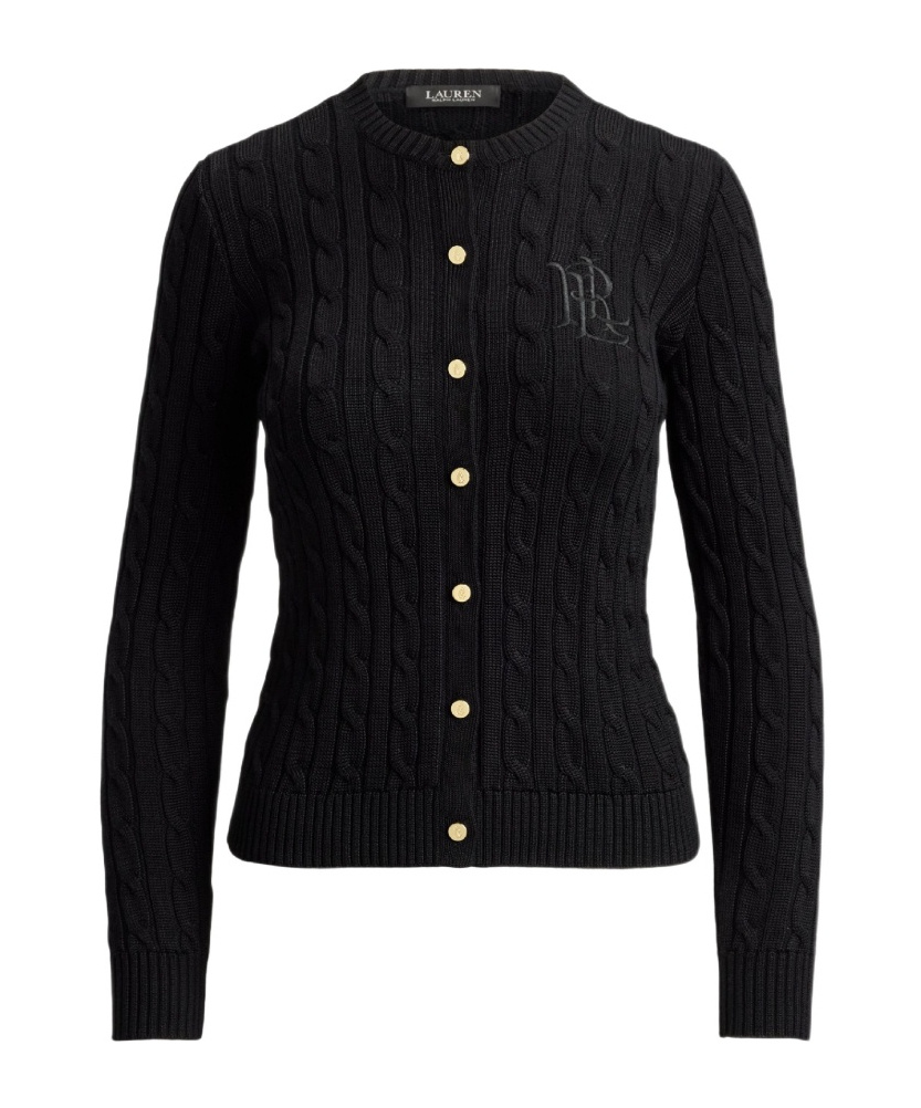 Polo Ralph Lauren Long-sleeved Knitted Cardigan In Black