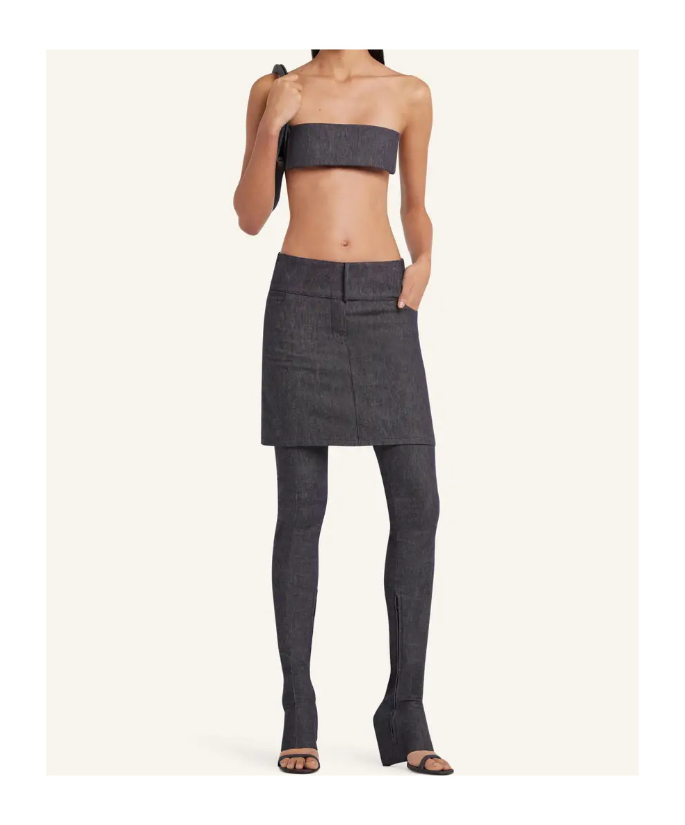 Shop Courrèges Belted Mini Skirt In Dark Gray