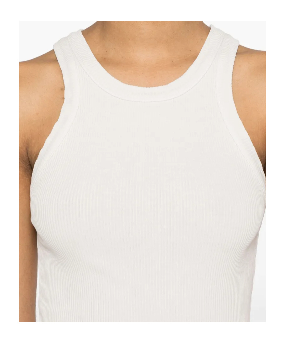 Agolde Rayne Ribbed-knit Tank Top In White