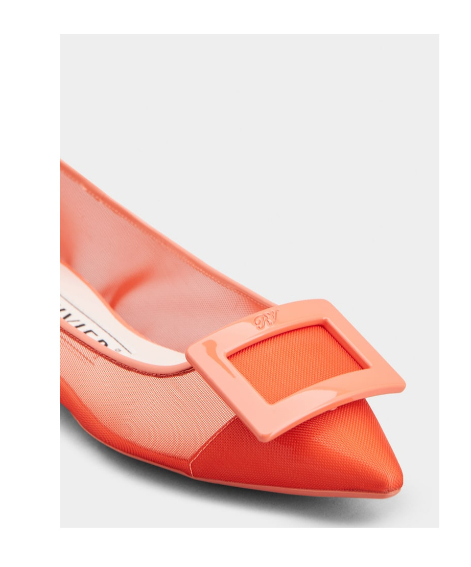 Roger Vivier Gommettine Ballerinas In Mesh Fabric In Pink