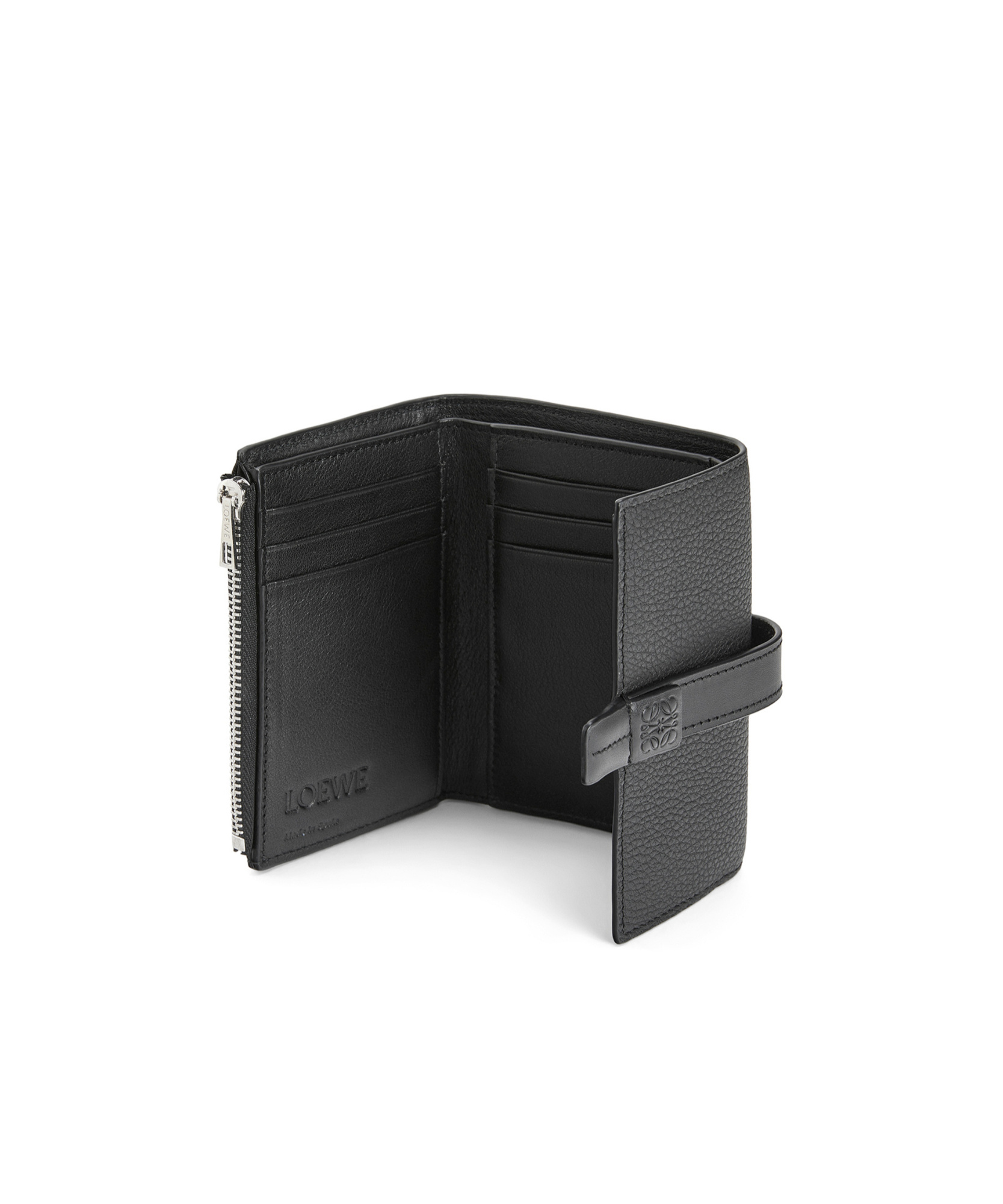Loewe Womens Black Anagram-embossed Vertical Leather Wallet In Black