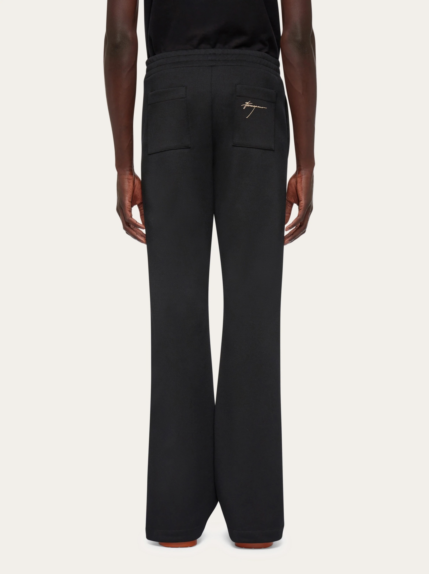Ferragamo Side-striped Sweatpants In Black