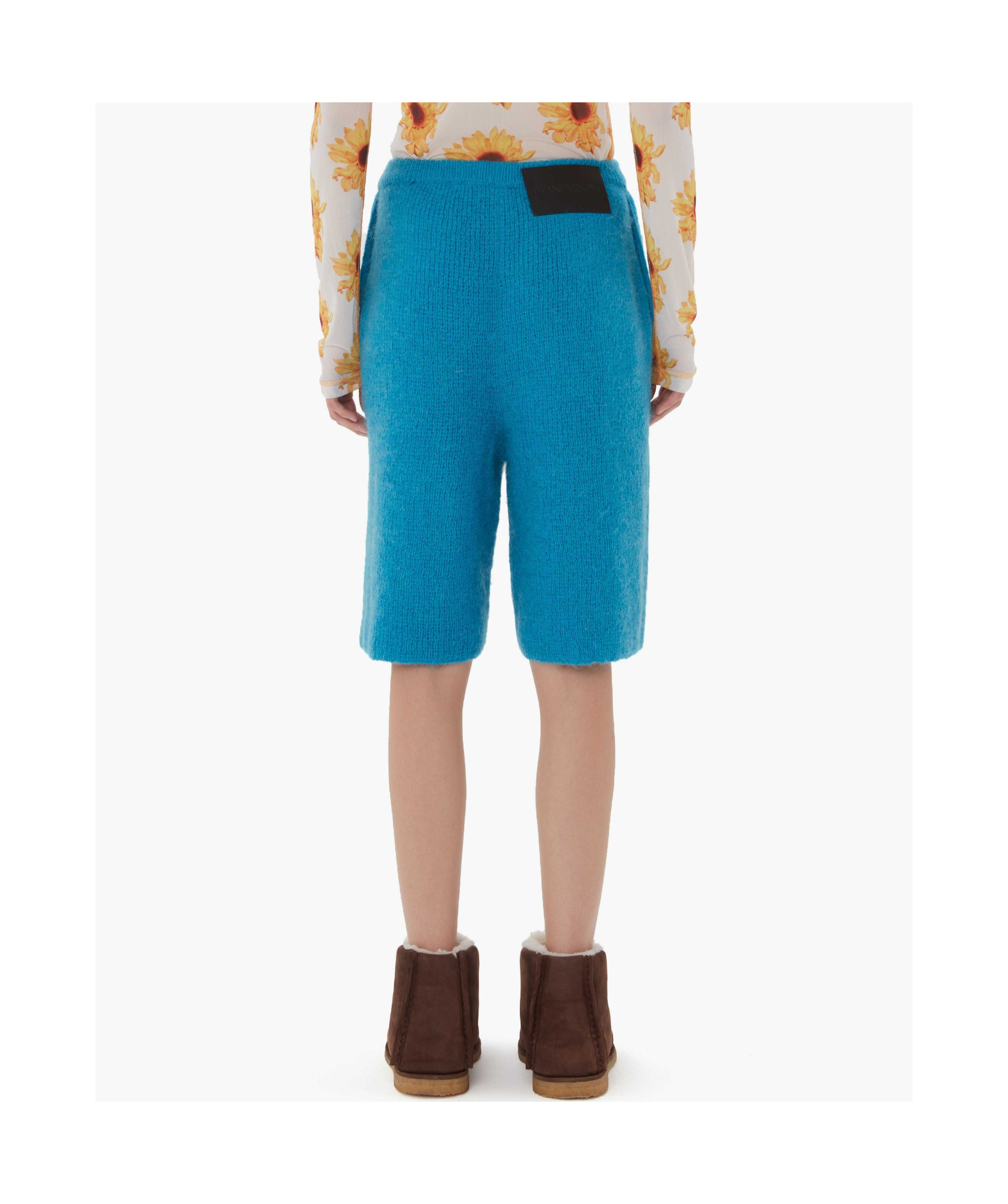 Jw Anderson Basketball-style Light Blue Knit Shorts<br/> In Blue
