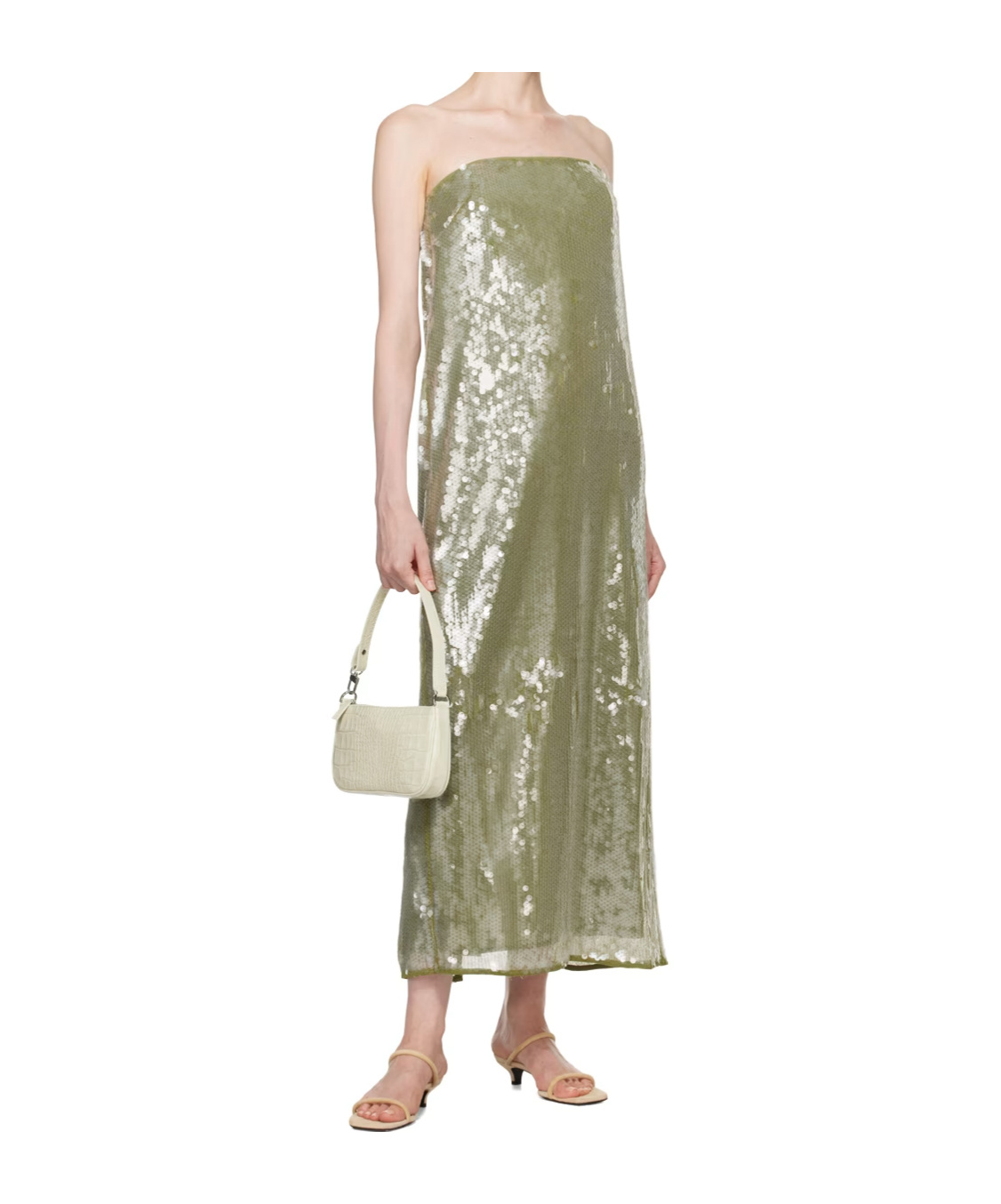 Shop Staud Casey Strapless Sequin Dress In Multicolor