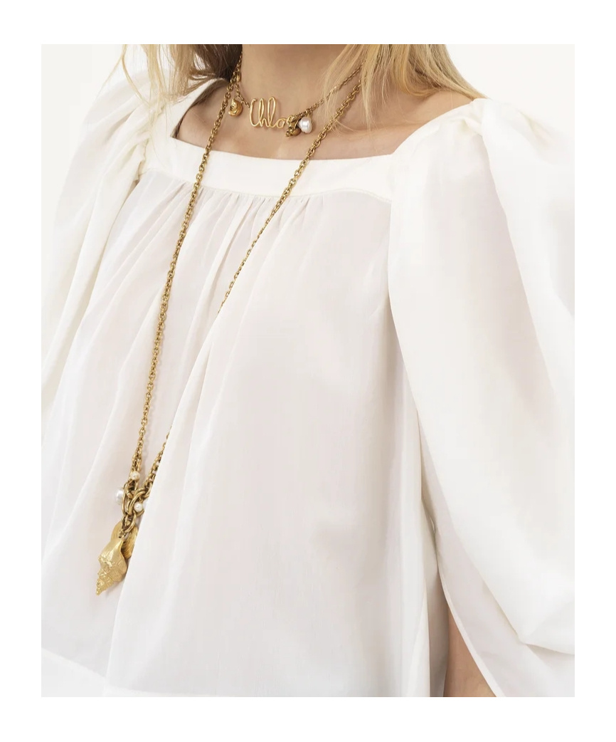 Chloé Square-neck Top In White