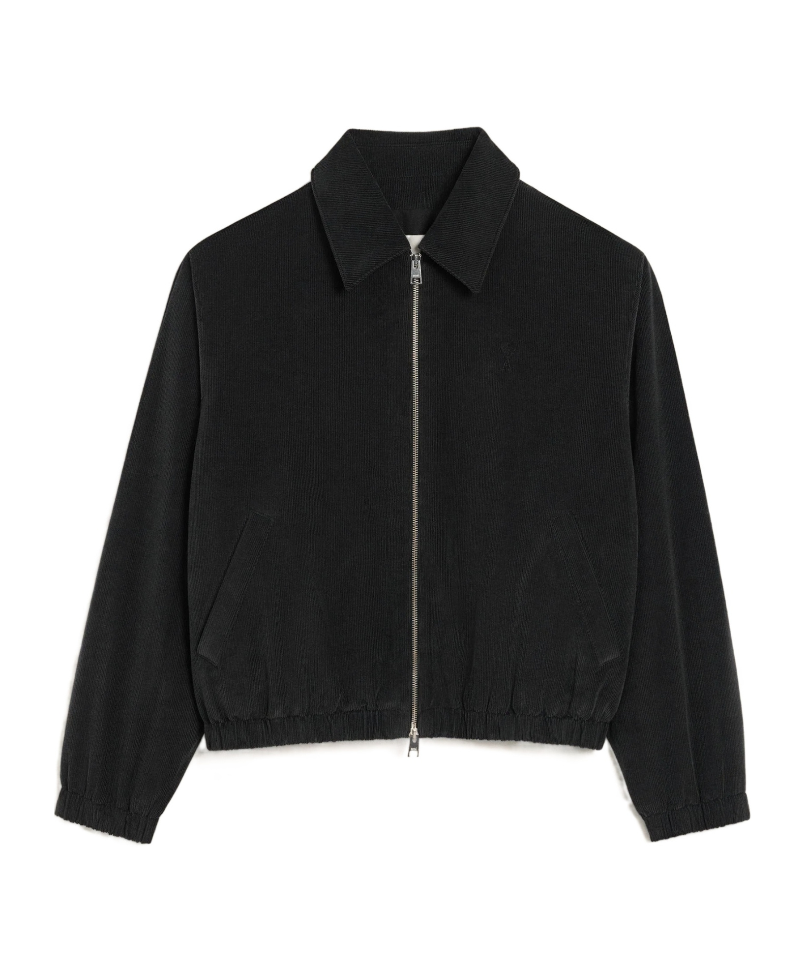Ami Alexandre Mattiussi Black Technical Canvas Zipped Jacket Black In Black