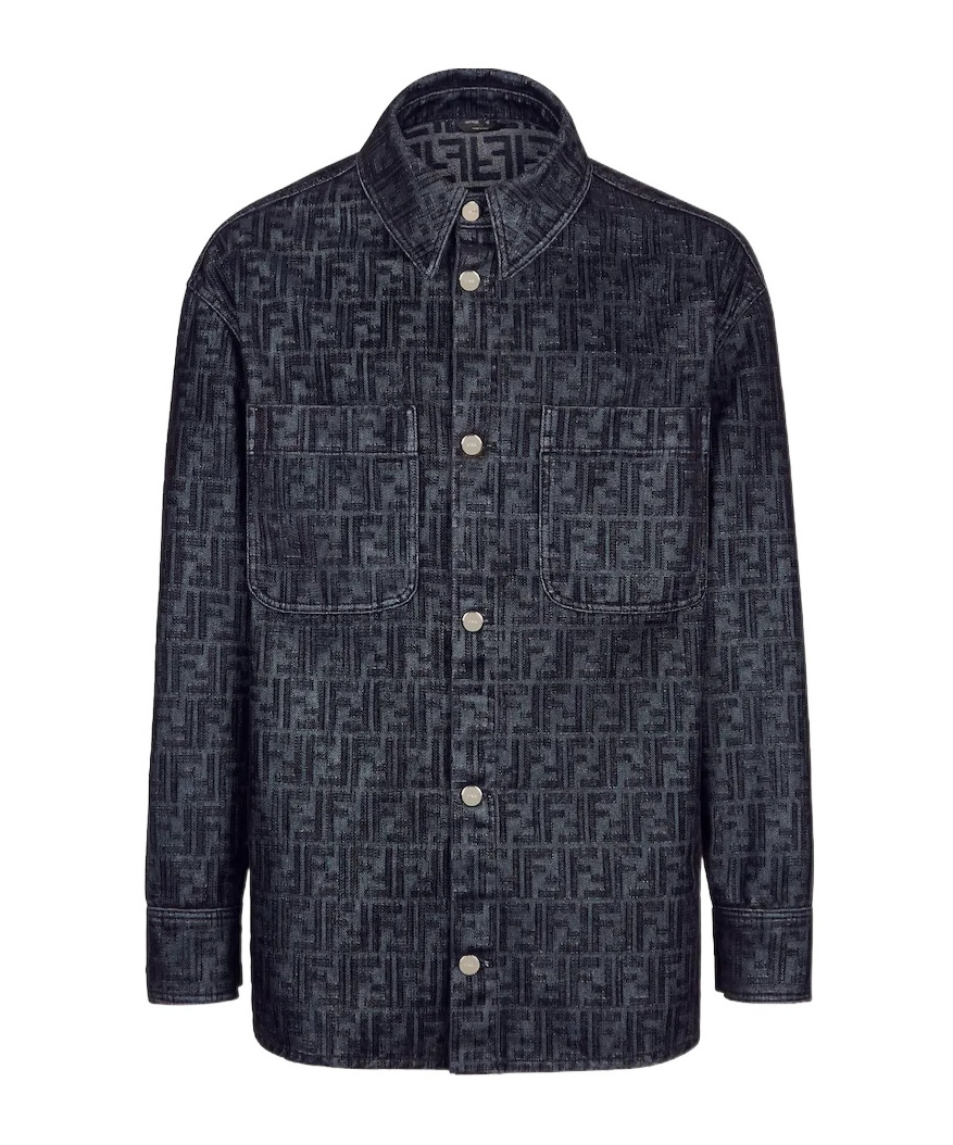 Fendi Ff Denim Jacket In Black