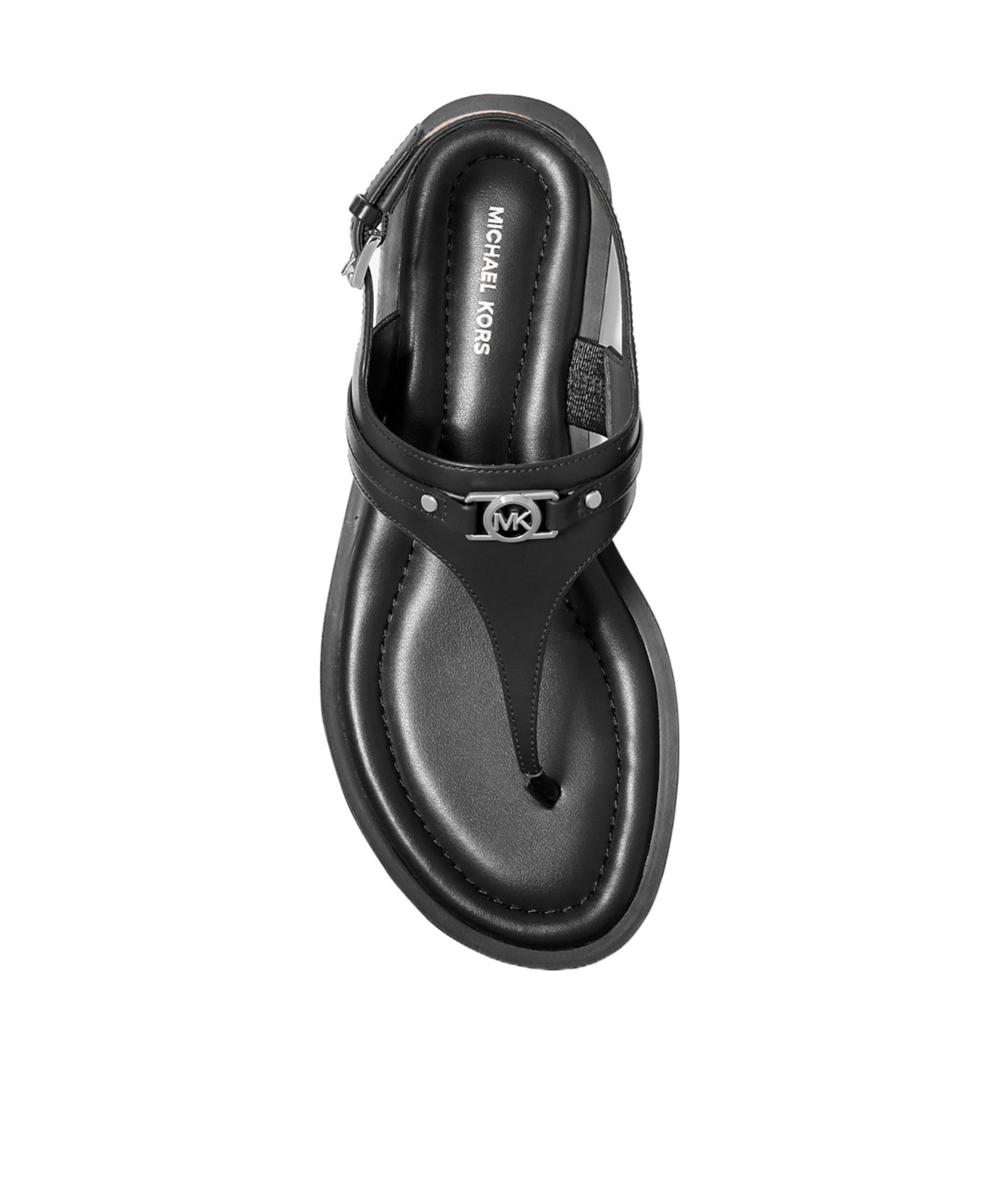 Shop Michael Michael Kors Logo-plaque Sandals In Black